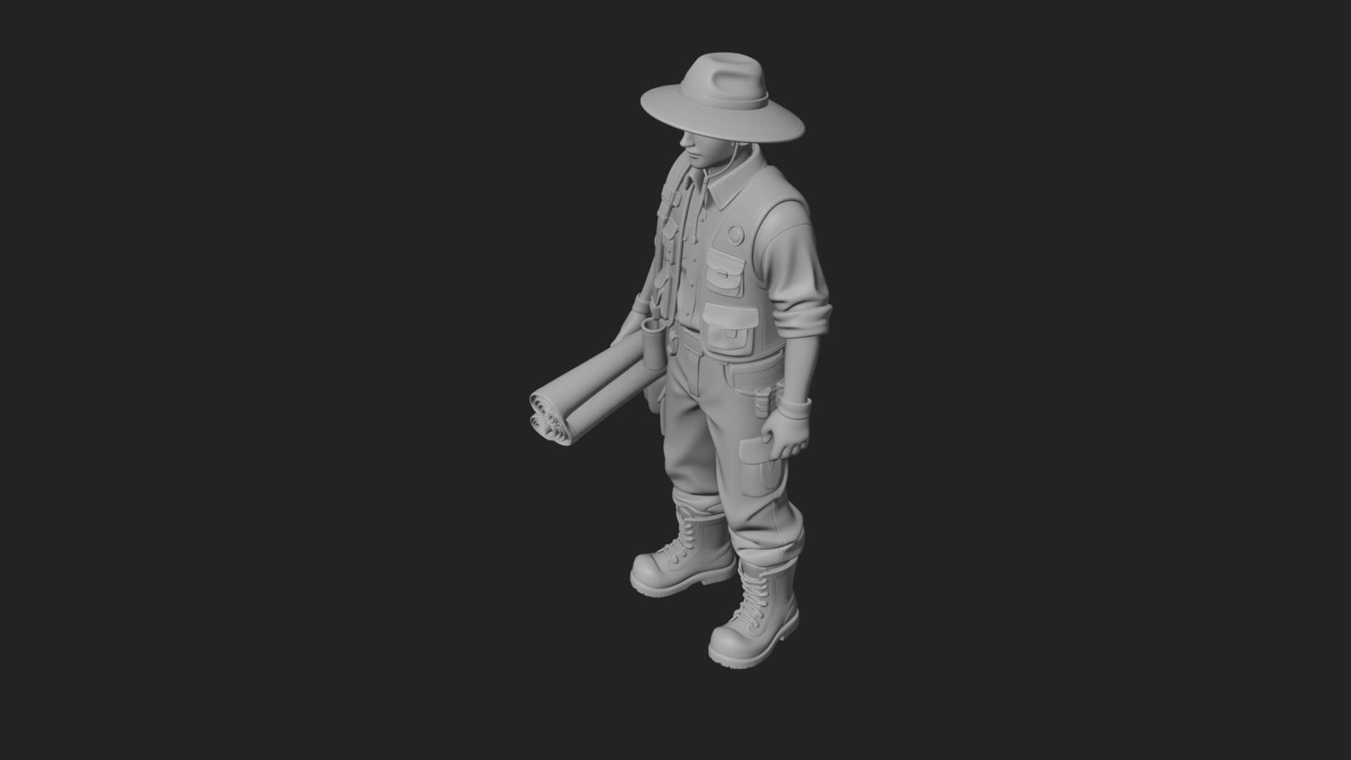 Explorer Man Statue Design 29 3D Print Model 3D Model