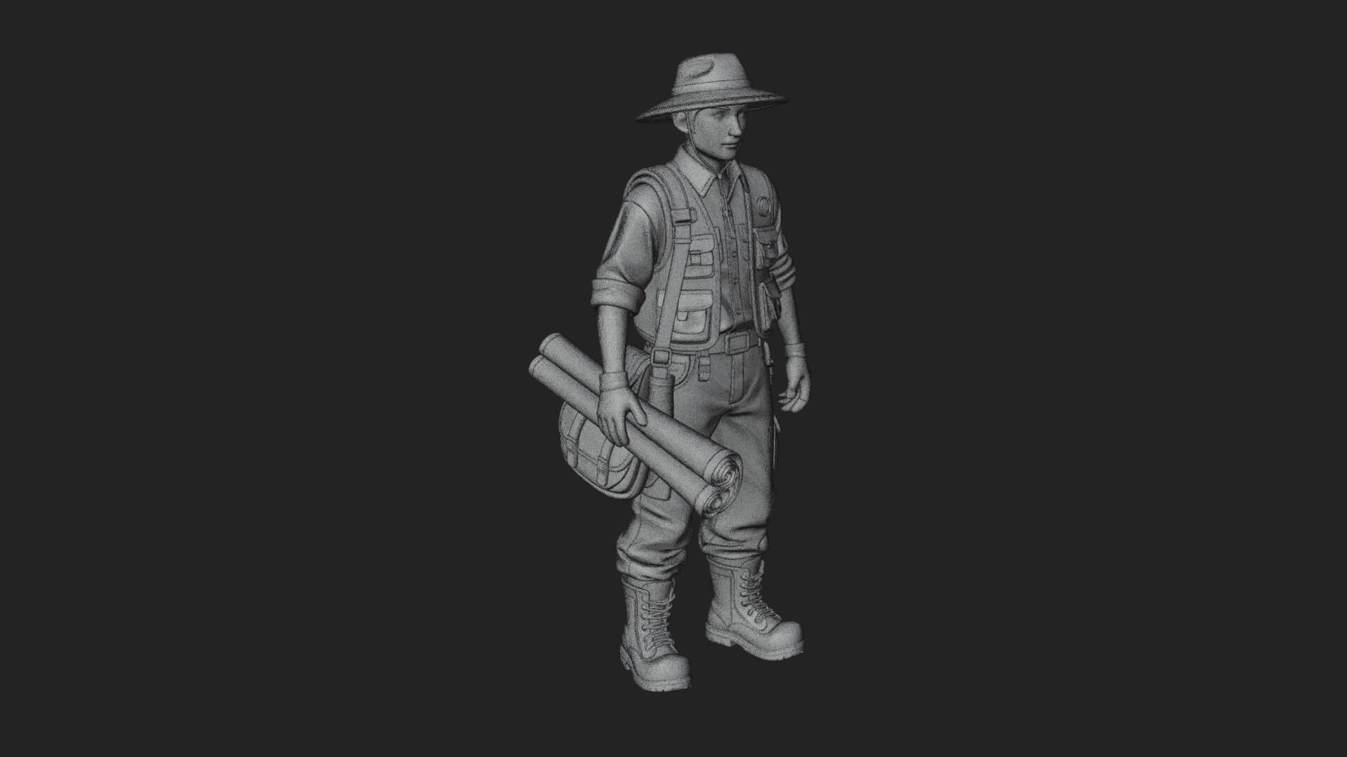 Explorer Man Statue Design 29 3D Print Model 3D Model