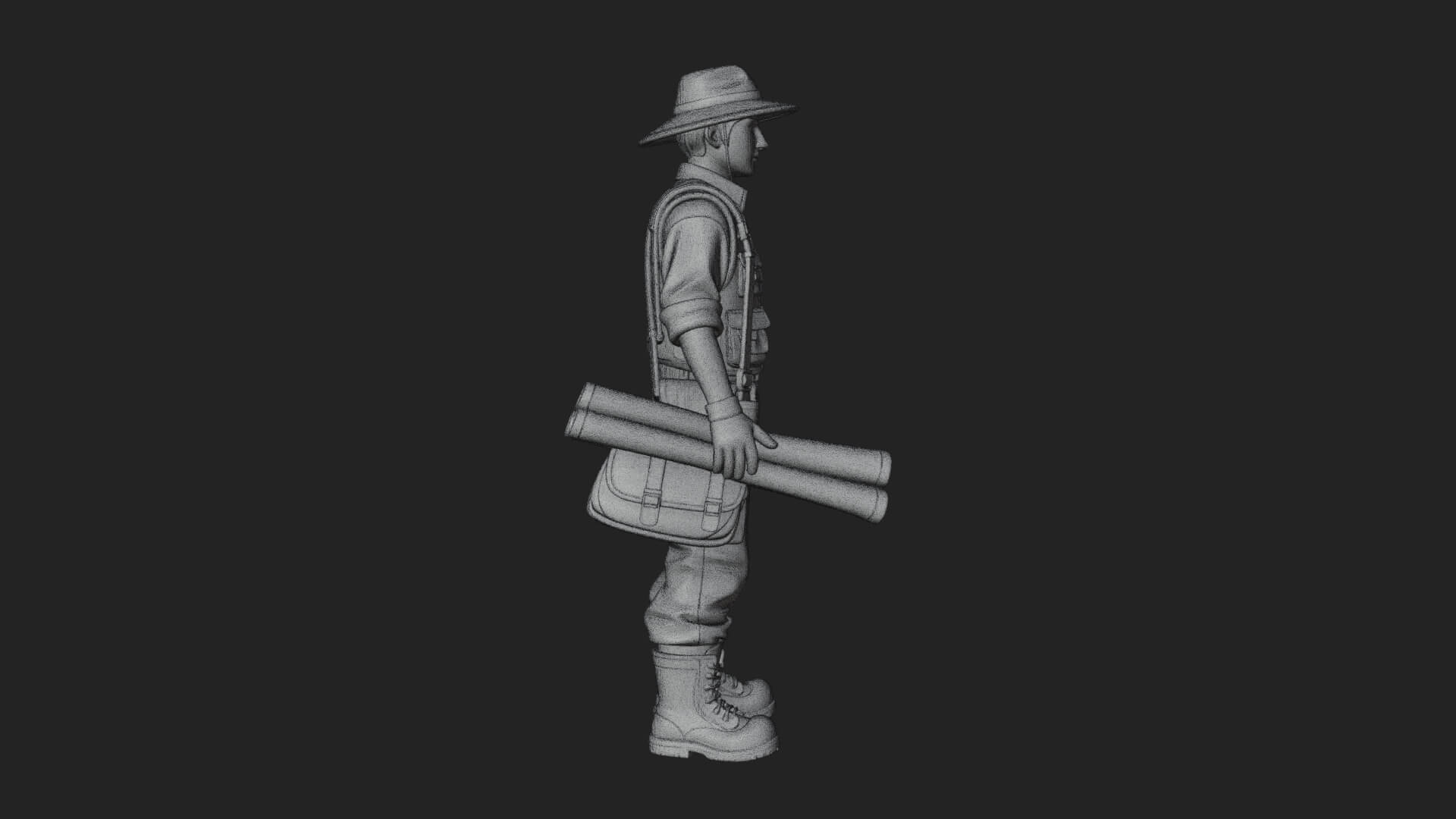 Explorer Man Statue Design 29 3D Print Model 3D Model