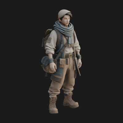 Explorer Man Statue Design 30 3D Print Model