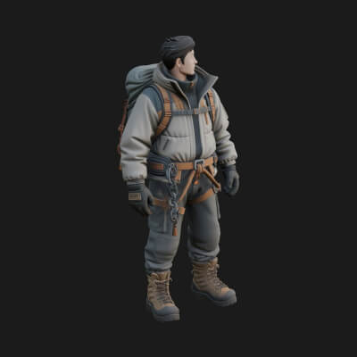 Explorer Man Statue Design 5 3D Print Model