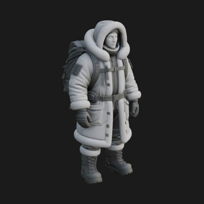 Explorer Man Statue Design 8 3D Print Model