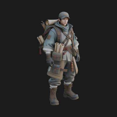 Explorer Man Statue Design 9 3D Print Model