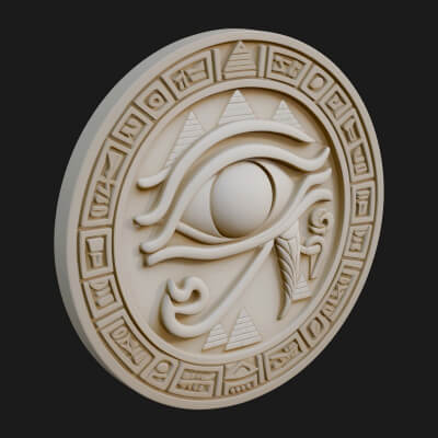 Eye of Horus Relief Medallion Design 1 3D Print Model