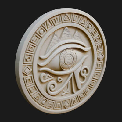Eye of Horus Relief Medallion Design 2 3D Print Model