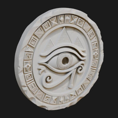 Eye of Horus Relief Medallion Design 3 3D Print Model