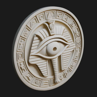 Eye of Horus Relief Medallion Design 4 3D Print Model