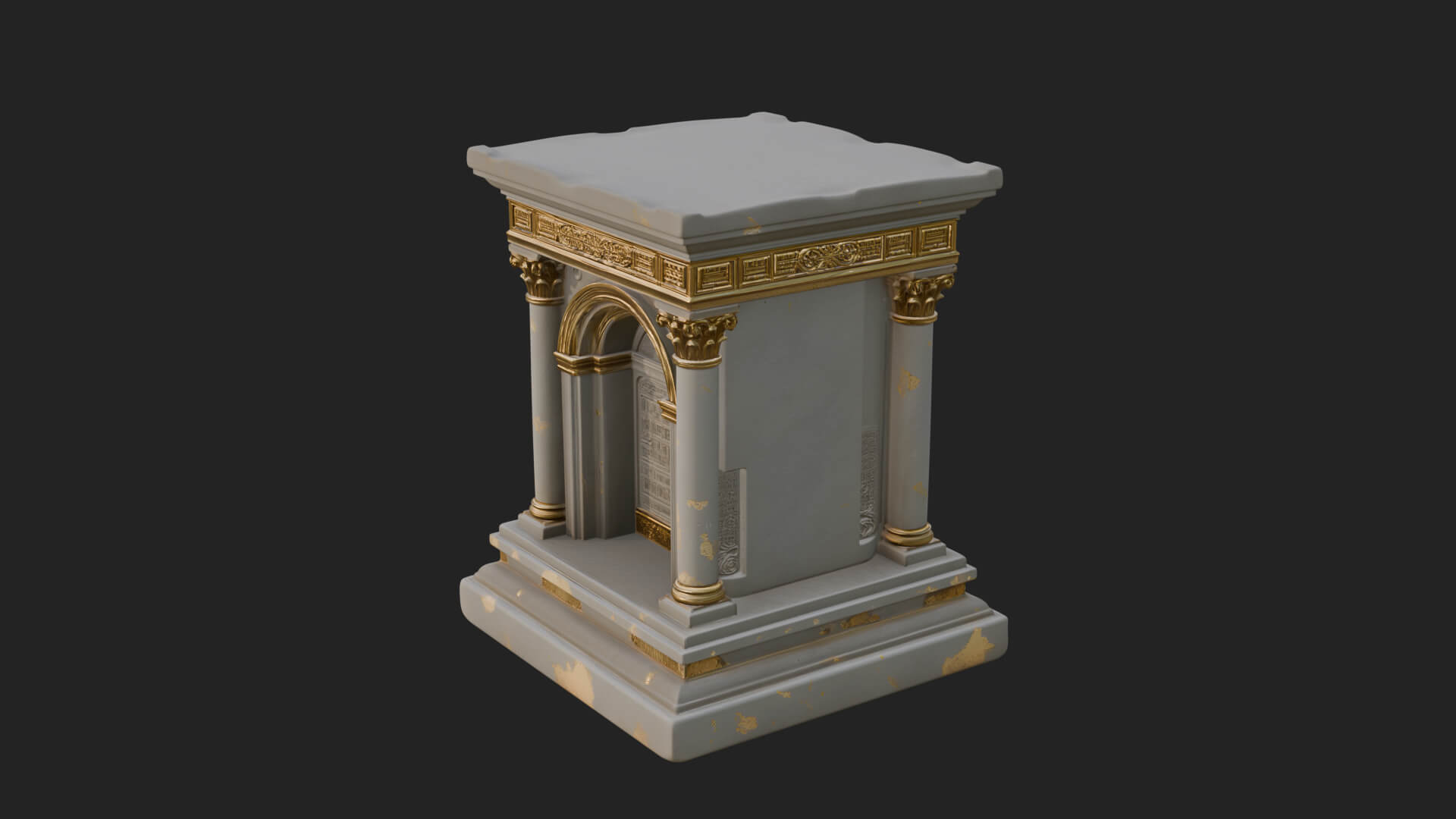 Face Carved Column Capital Design 1 3D Print Model 3D Model