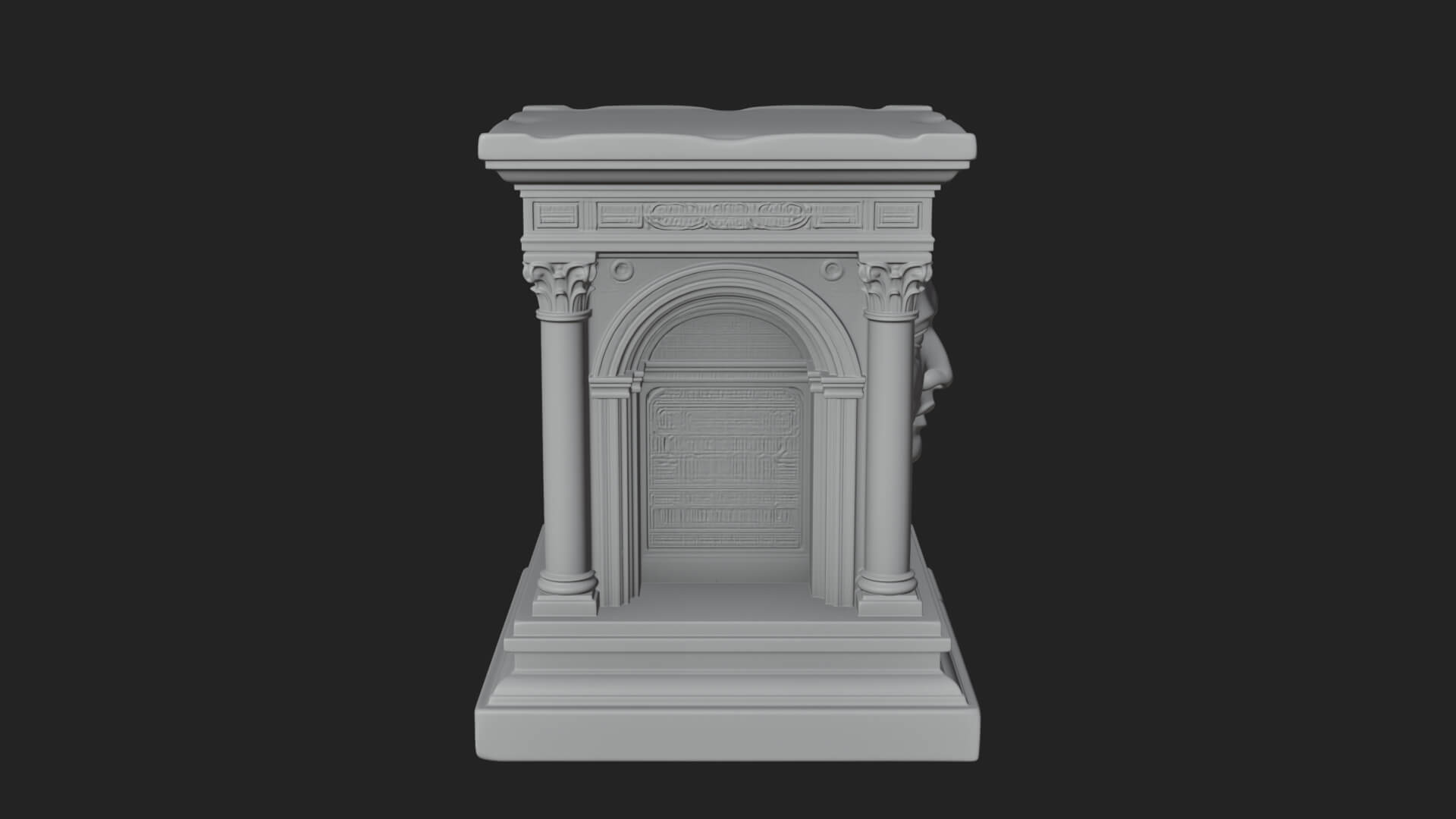 Face Carved Column Capital Design 1 3D Print Model 3D Model