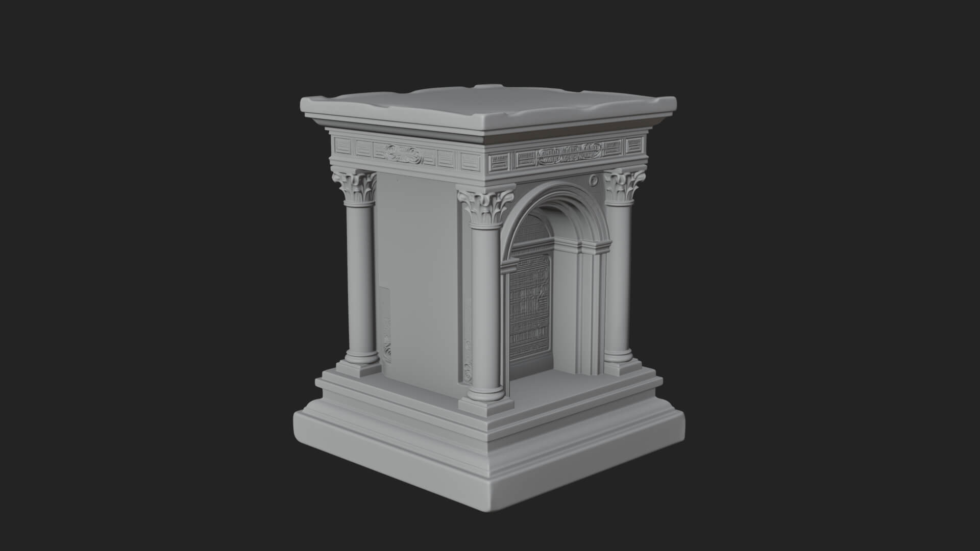 Face Carved Column Capital Design 1 3D Print Model 3D Model