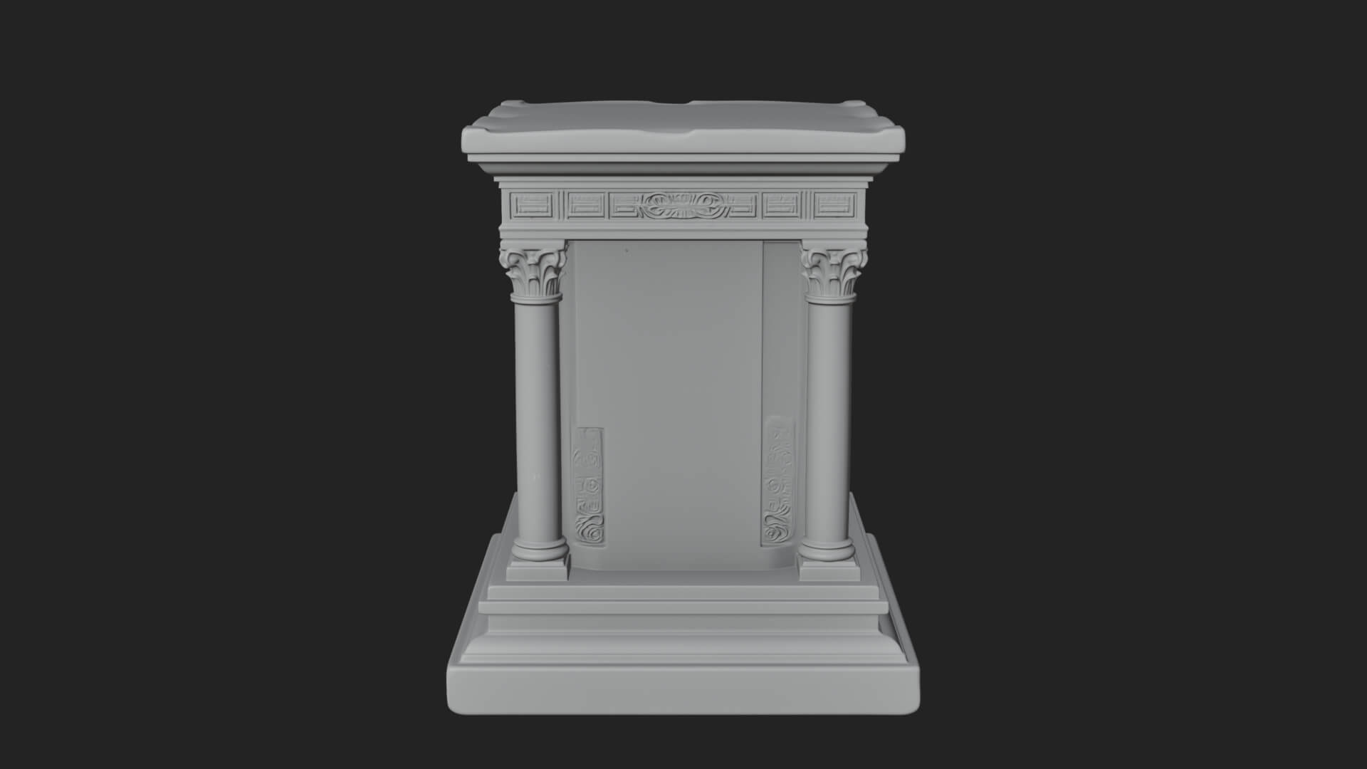Face Carved Column Capital Design 1 3D Print Model 3D Model