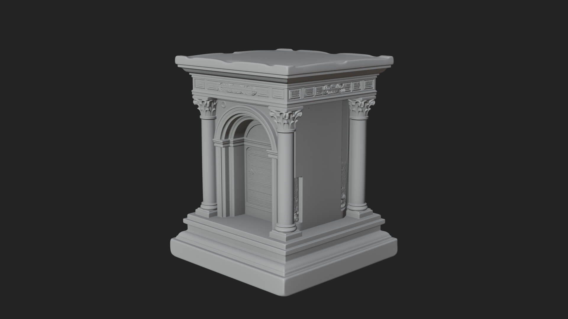 Face Carved Column Capital Design 1 3D Print Model 3D Model