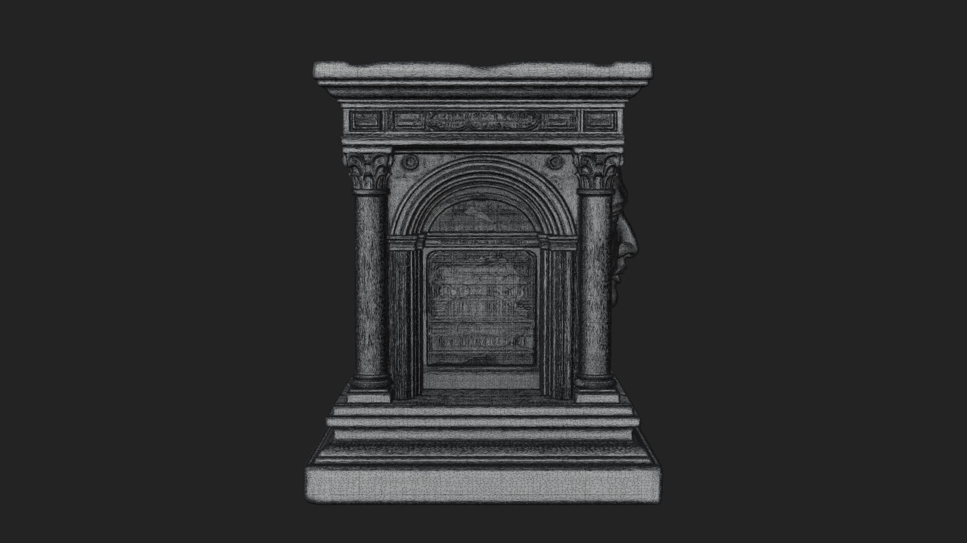 Face Carved Column Capital Design 1 3D Print Model 3D Model