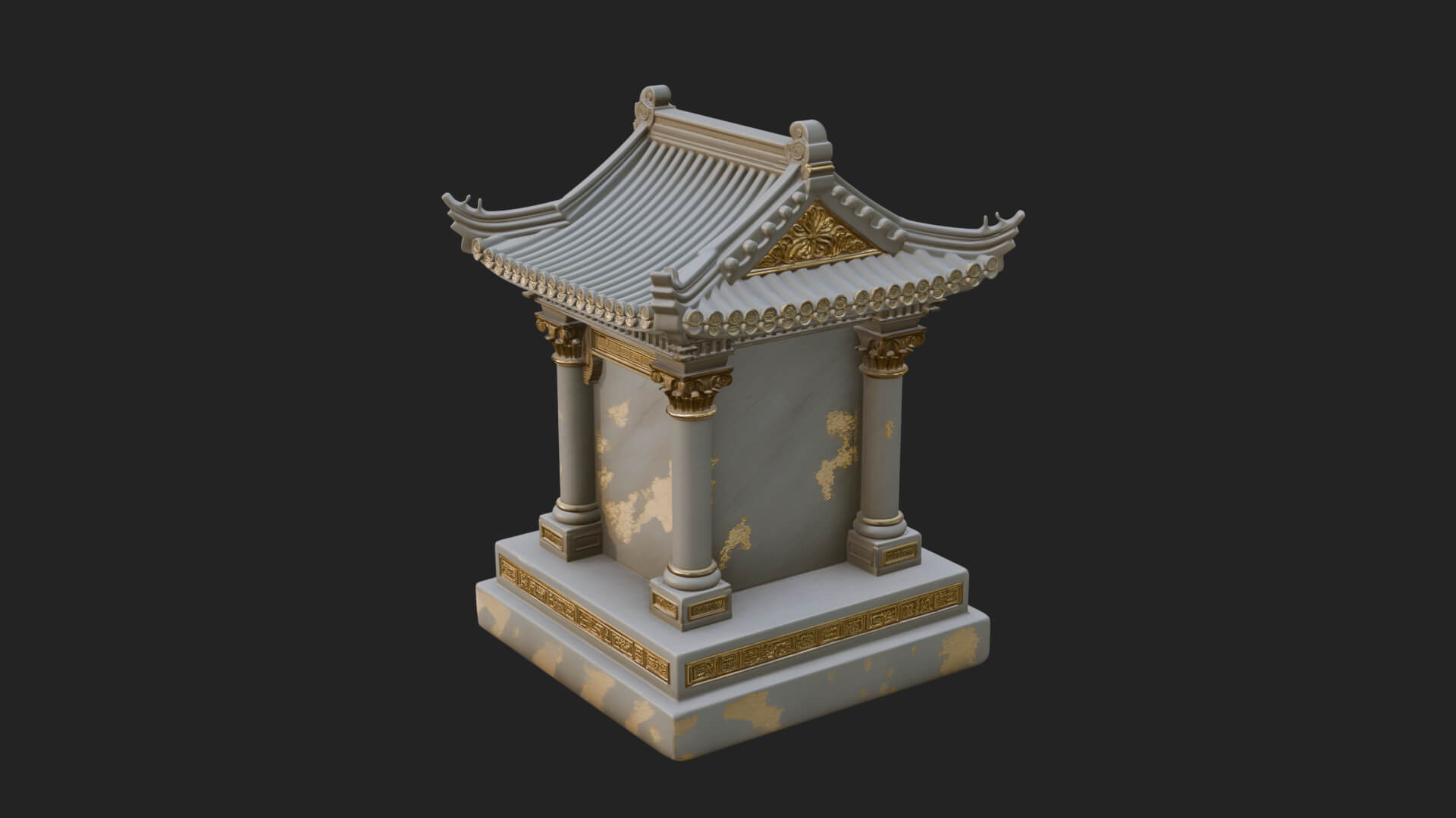 Face Carved Column Capital Design 2 3D Print Model 3D Model