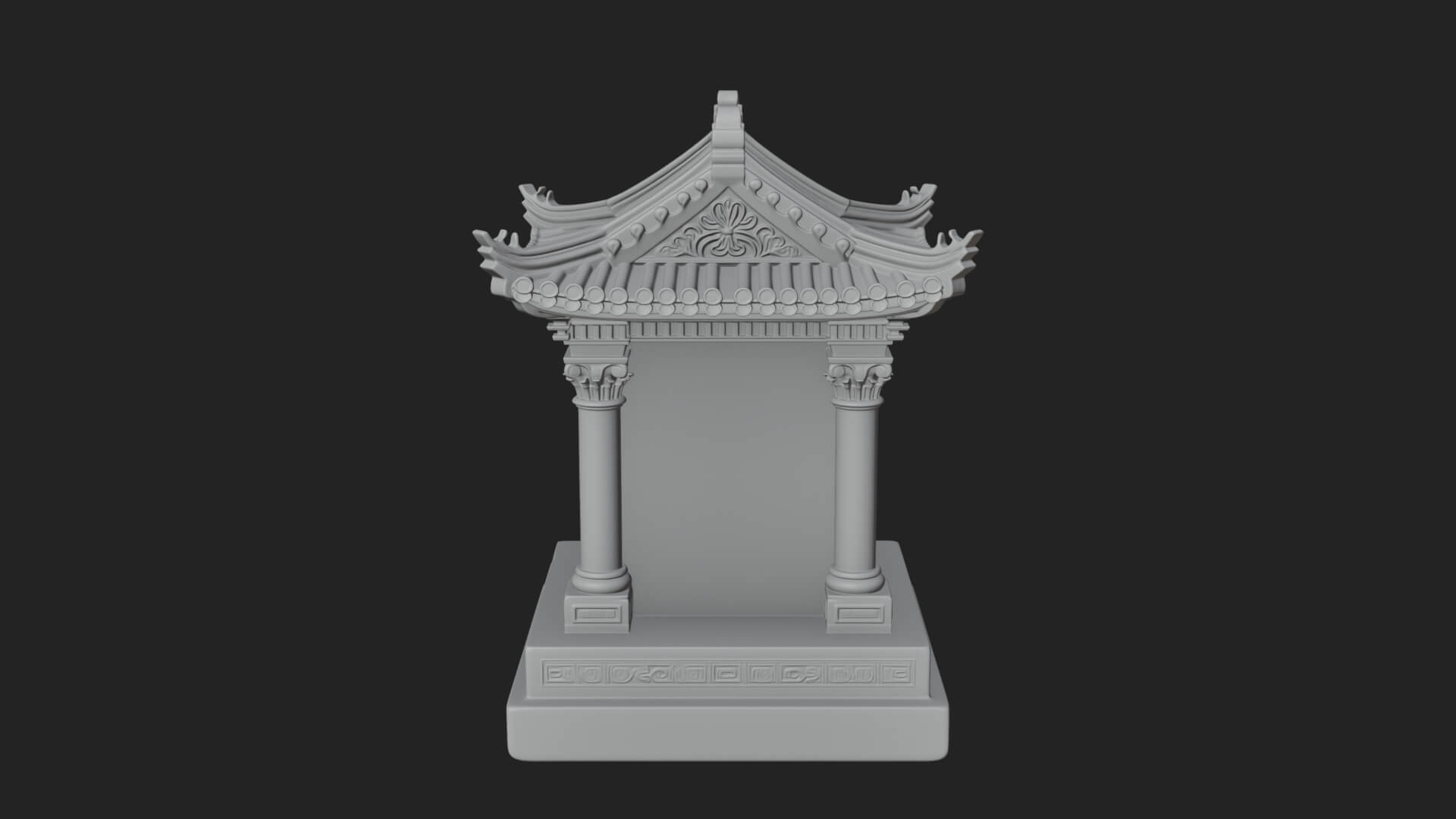 Face Carved Column Capital Design 2 3D Print Model 3D Model