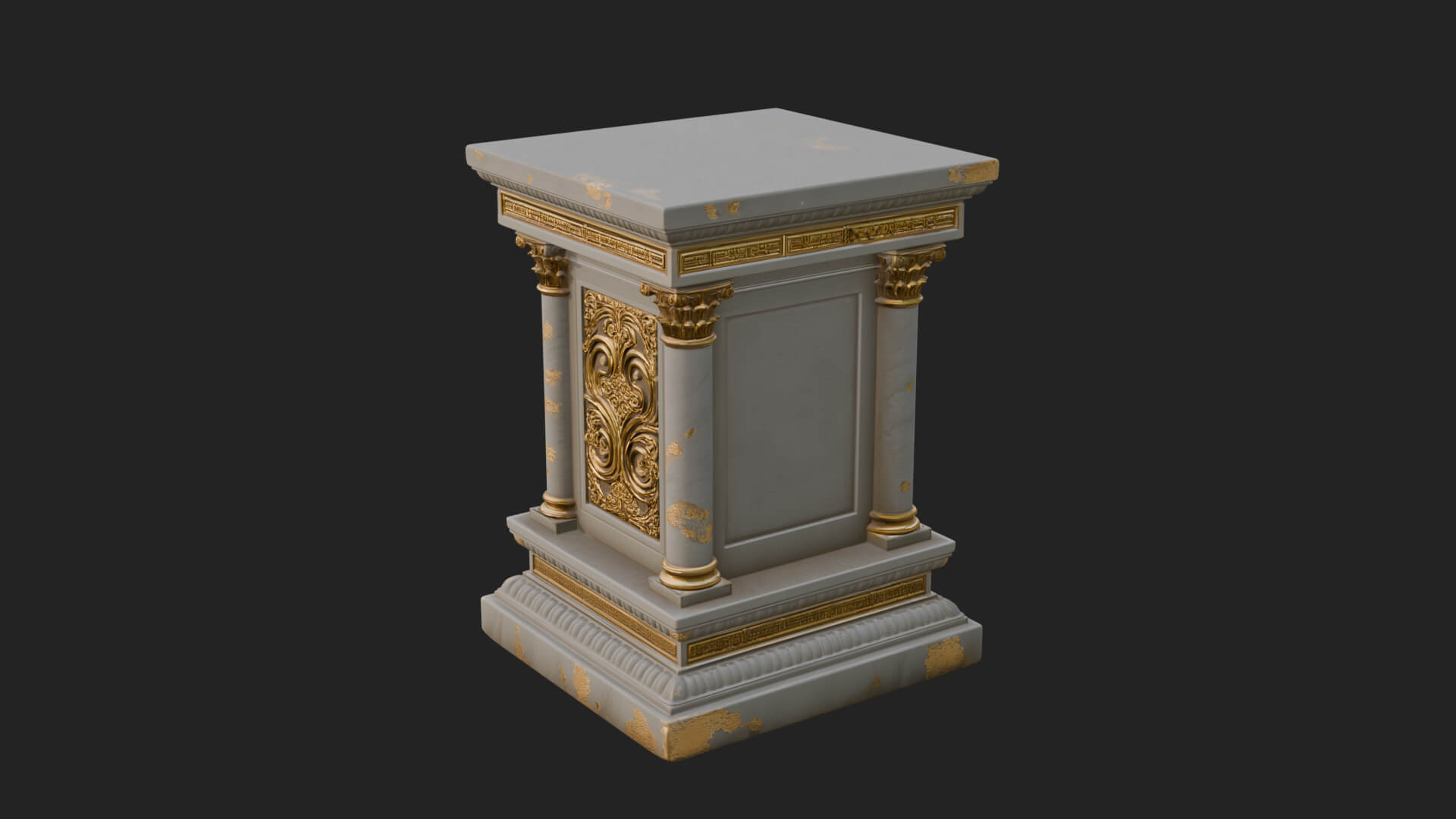 Face Carved Column Capital Design 3 3D Print Model 3D Model