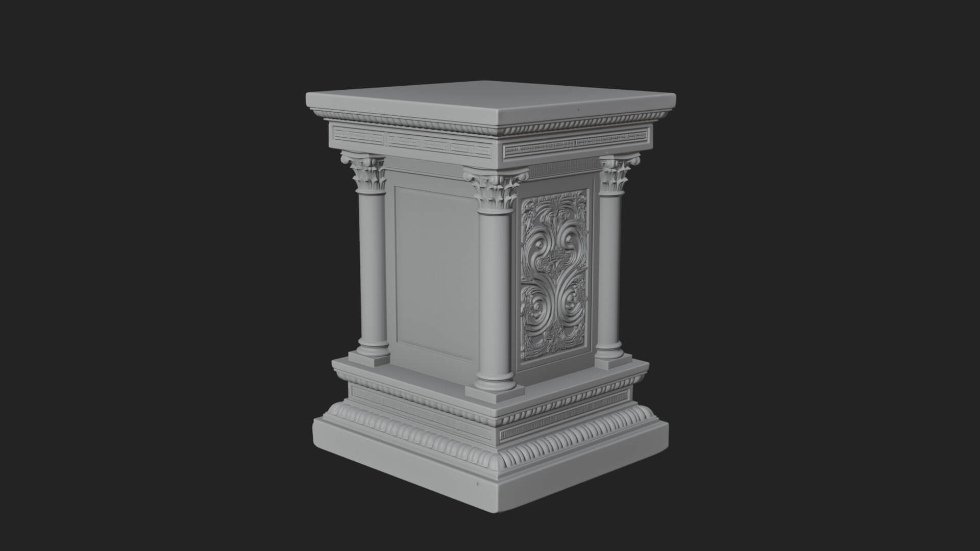 Face Carved Column Capital Design 3 3D Print Model 3D Model