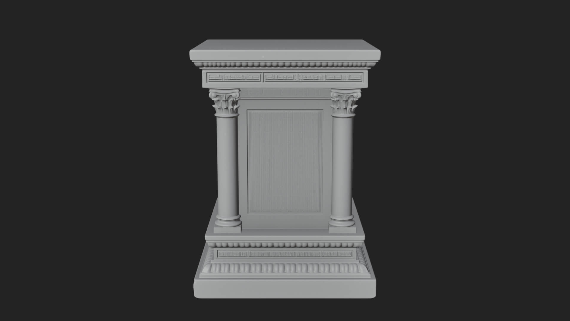 Face Carved Column Capital Design 3 3D Print Model 3D Model