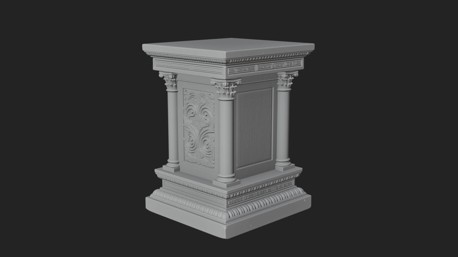 Face Carved Column Capital Design 3 3D Print Model 3D Model