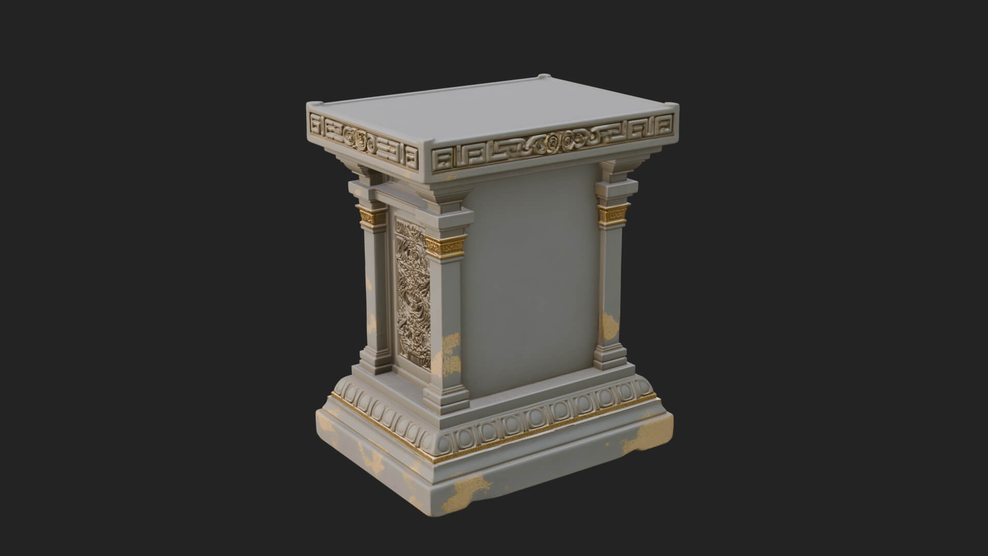 Face Carved Column Capital Design 4 3D Print Model 3D Model