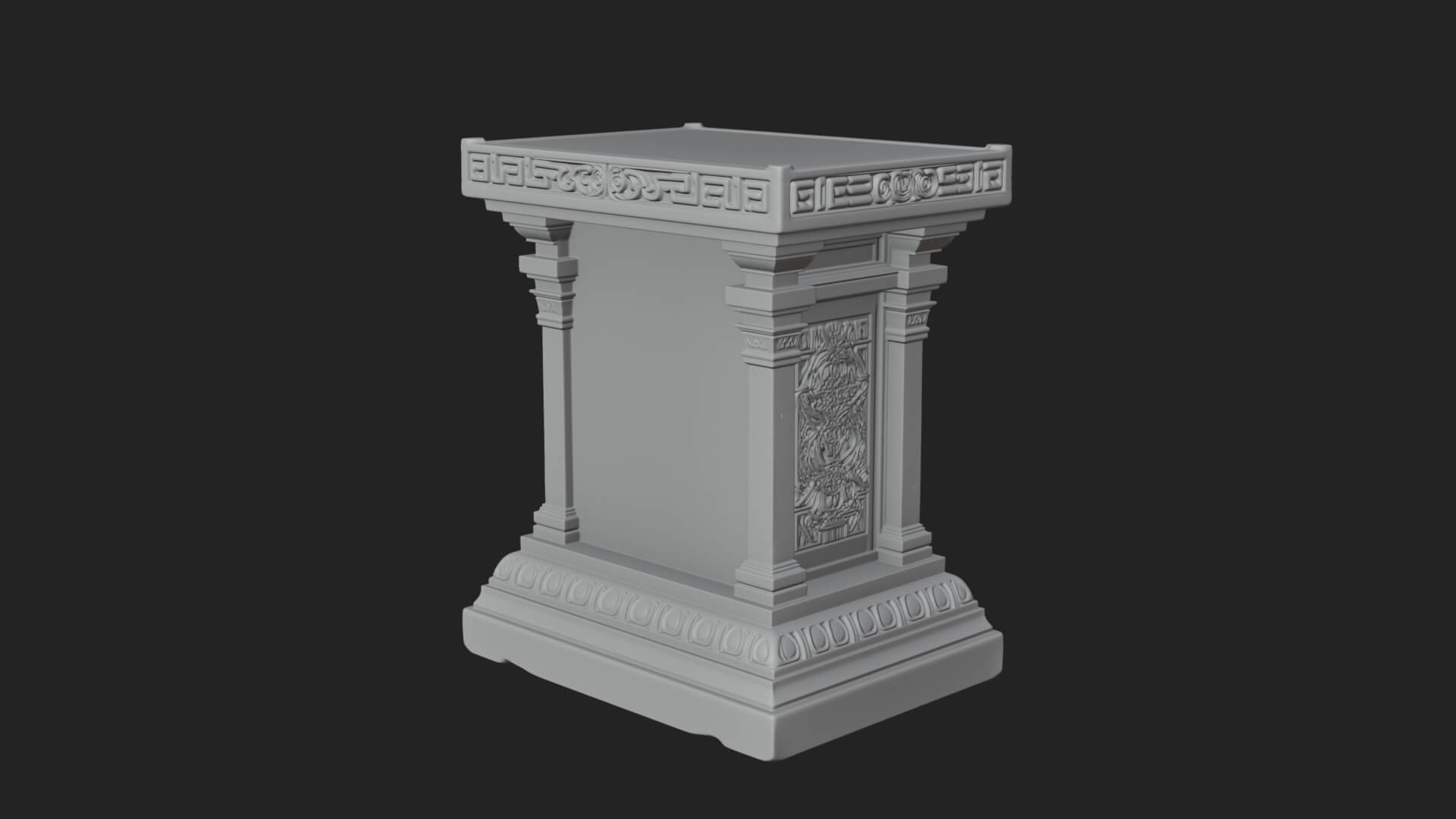 Face Carved Column Capital Design 4 3D Print Model 3D Model