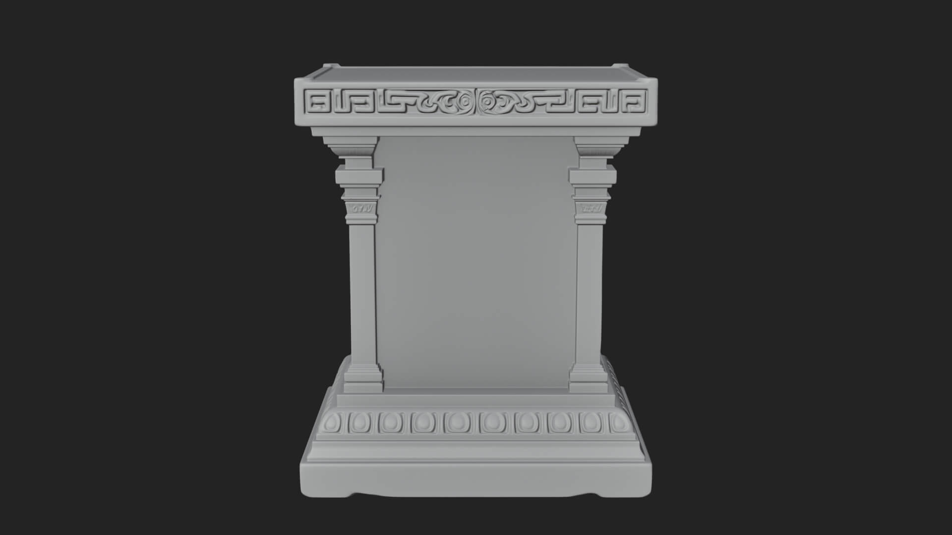 Face Carved Column Capital Design 4 3D Print Model 3D Model