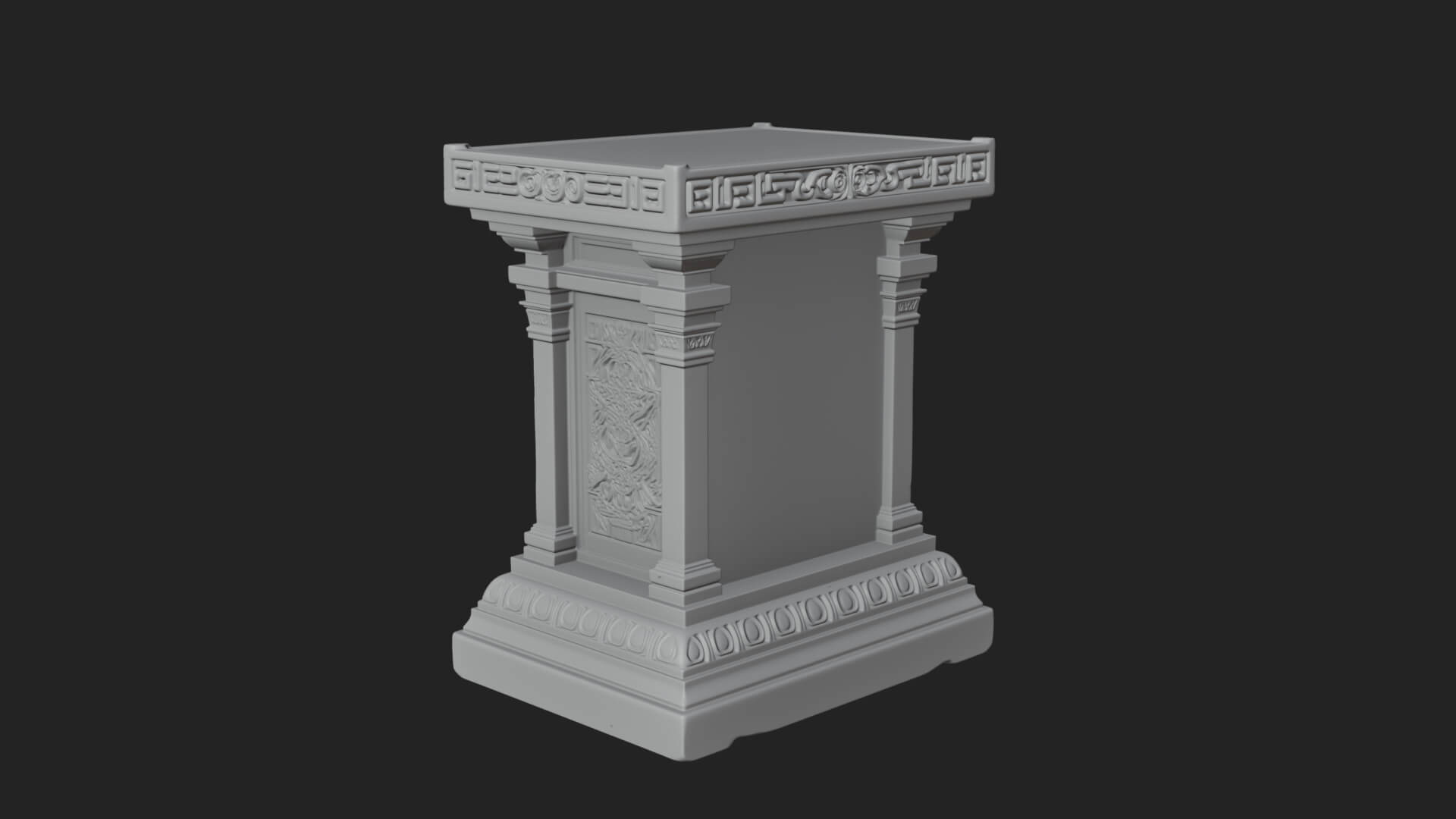Face Carved Column Capital Design 4 3D Print Model 3D Model