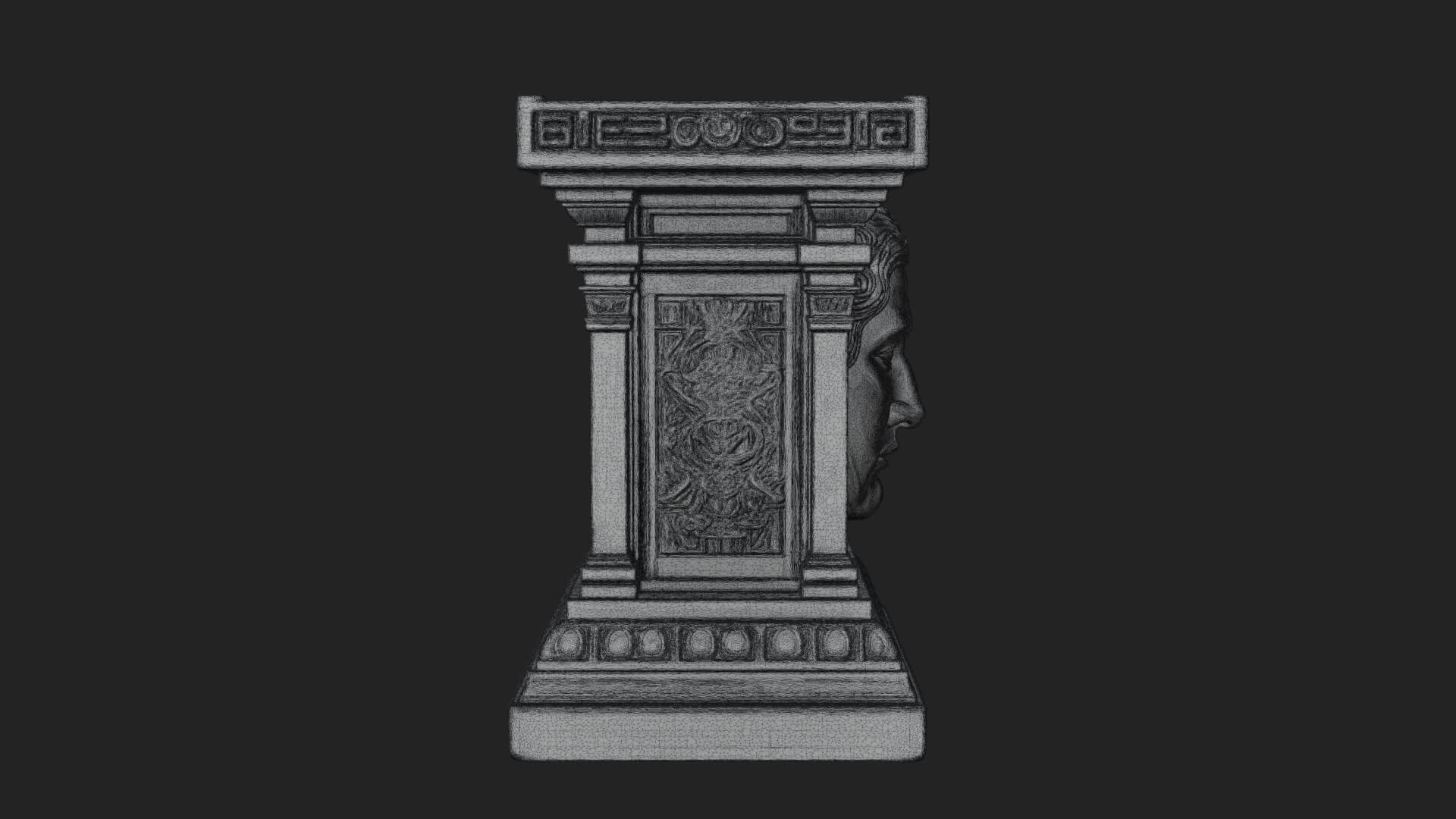Face Carved Column Capital Design 4 3D Print Model 3D Model