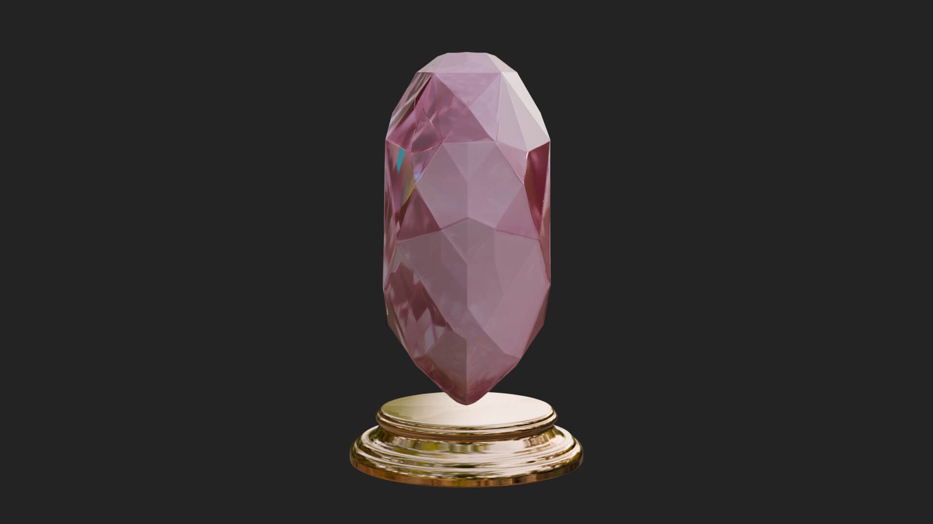 Faceted Crystal Heart Statue Design 1 3D Print Model 3D Model