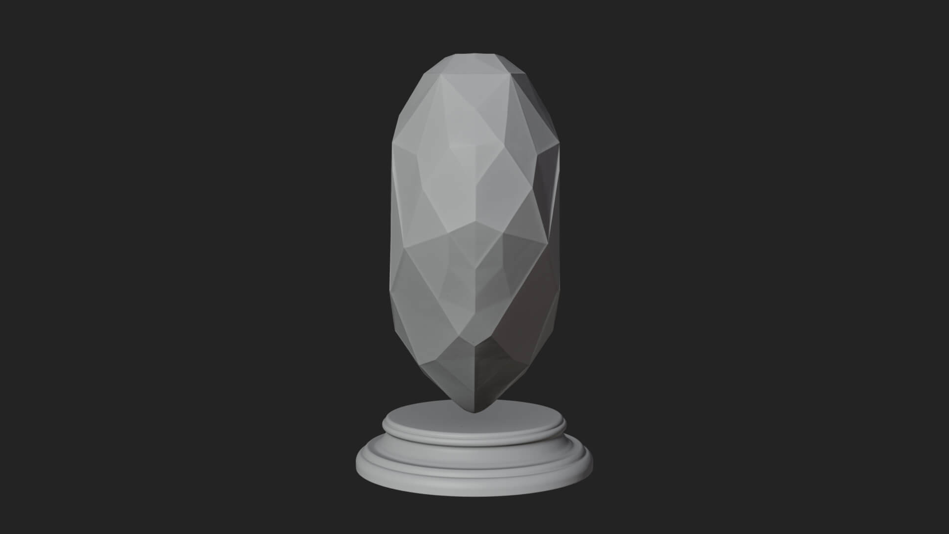 Faceted Crystal Heart Statue Design 1 3D Print Model 3D Model