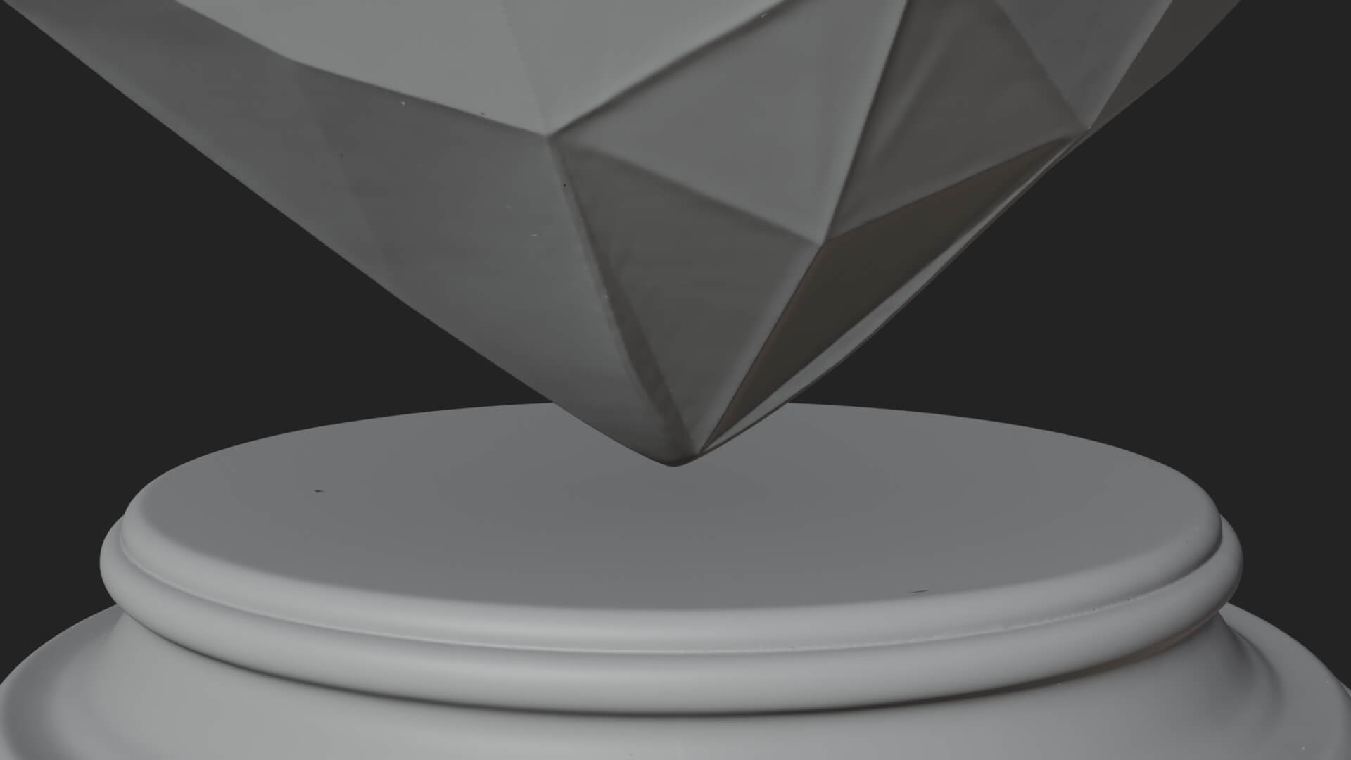 Faceted Crystal Heart Statue Design 1 3D Print Model 3D Model