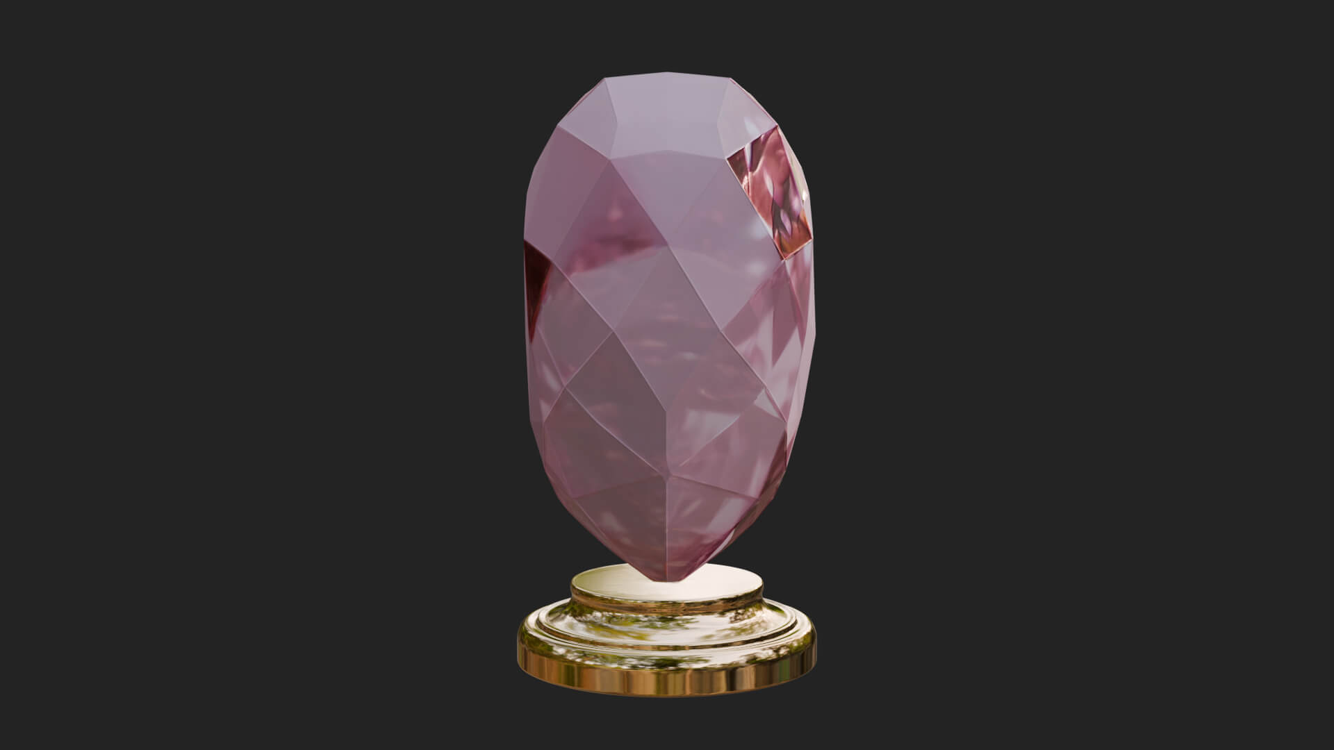 Faceted Crystal Heart Statue Design 2 3D Print Model 3D Model