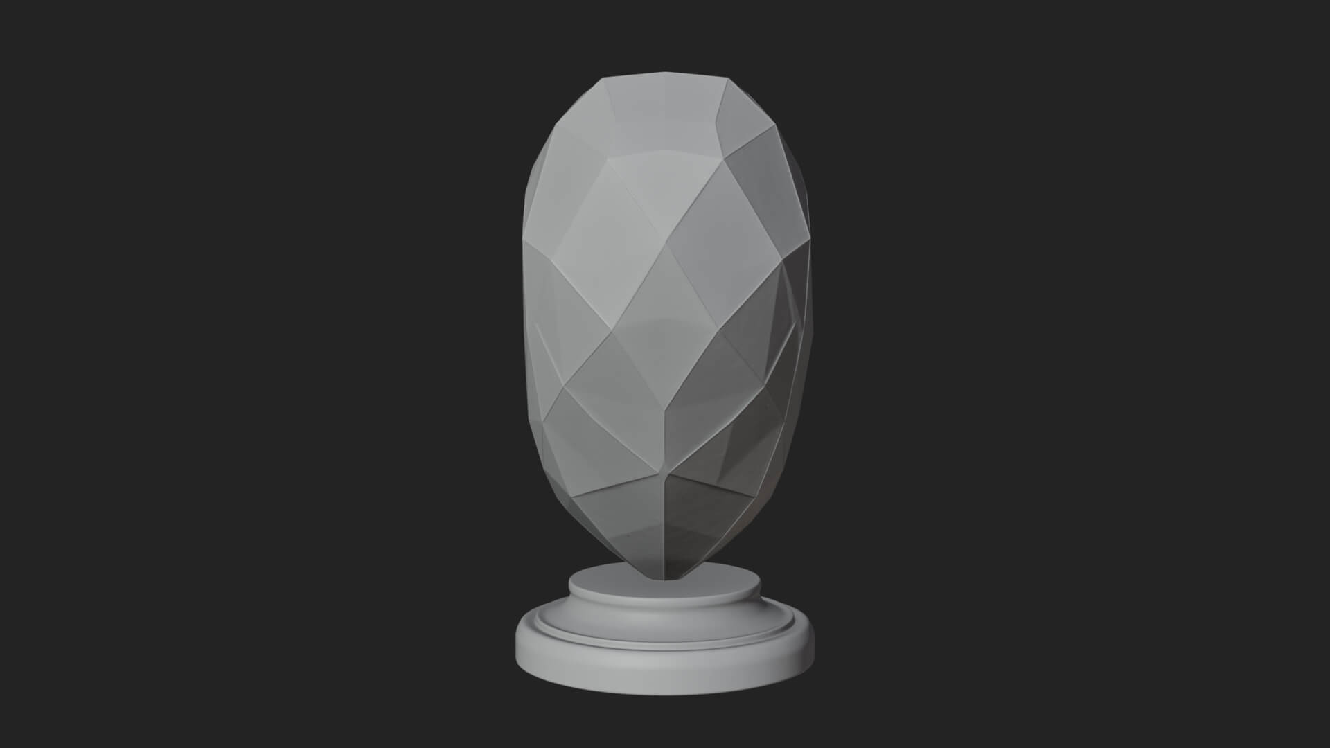 Faceted Crystal Heart Statue Design 2 3D Print Model 3D Model