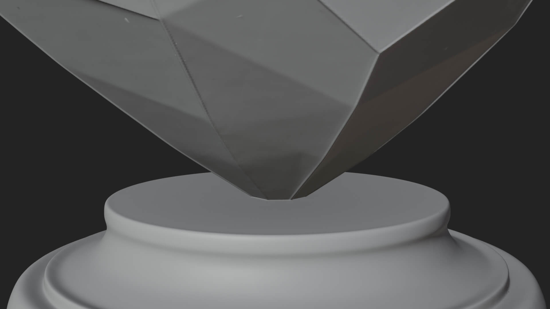 Faceted Crystal Heart Statue Design 2 3D Print Model 3D Model