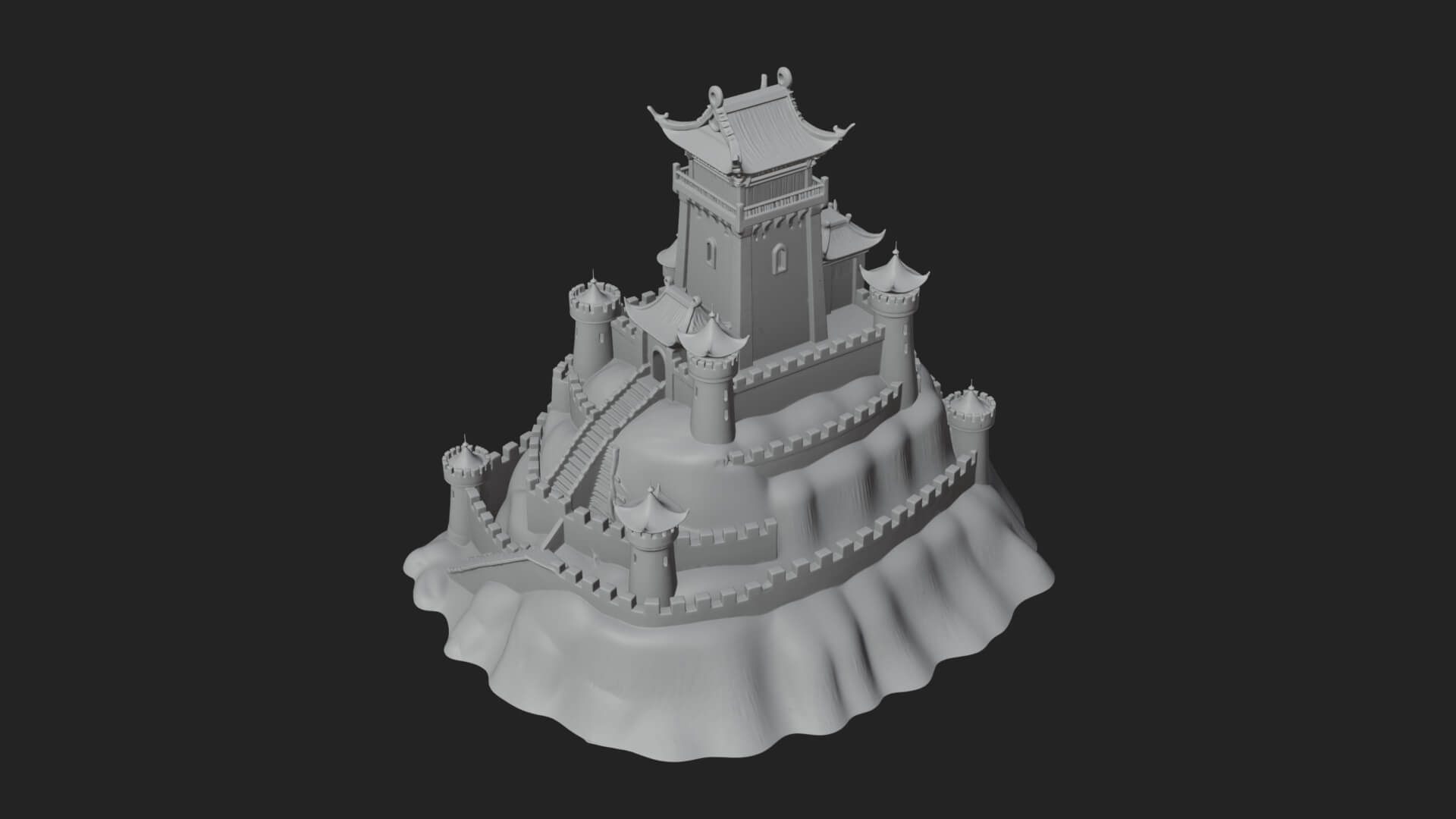 Fairy Tale Castle Design 27 3D Print Model 3D Model