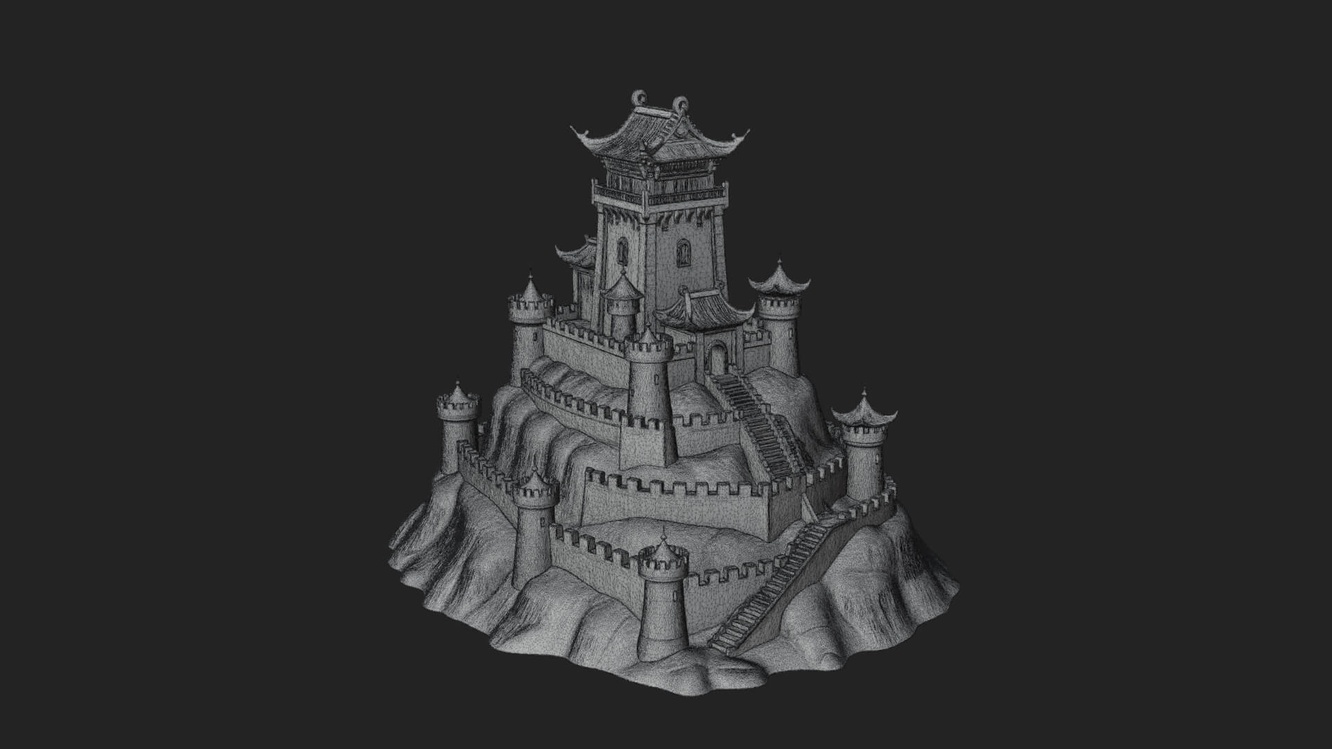 Fairy Tale Castle Design 27 3D Print Model 3D Model