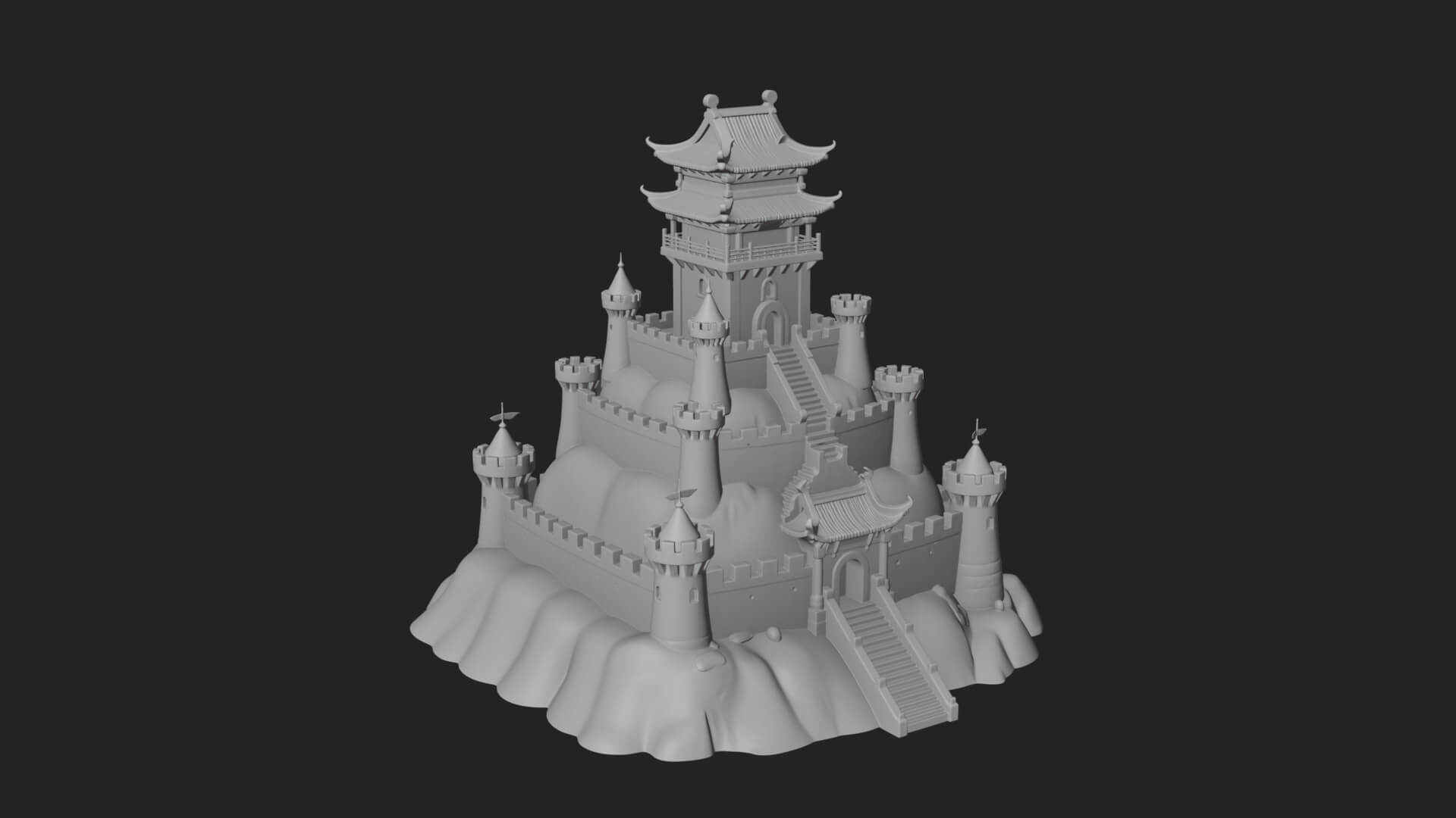 Fairy Tale Castle Design 28 3D Print Model 3D Model