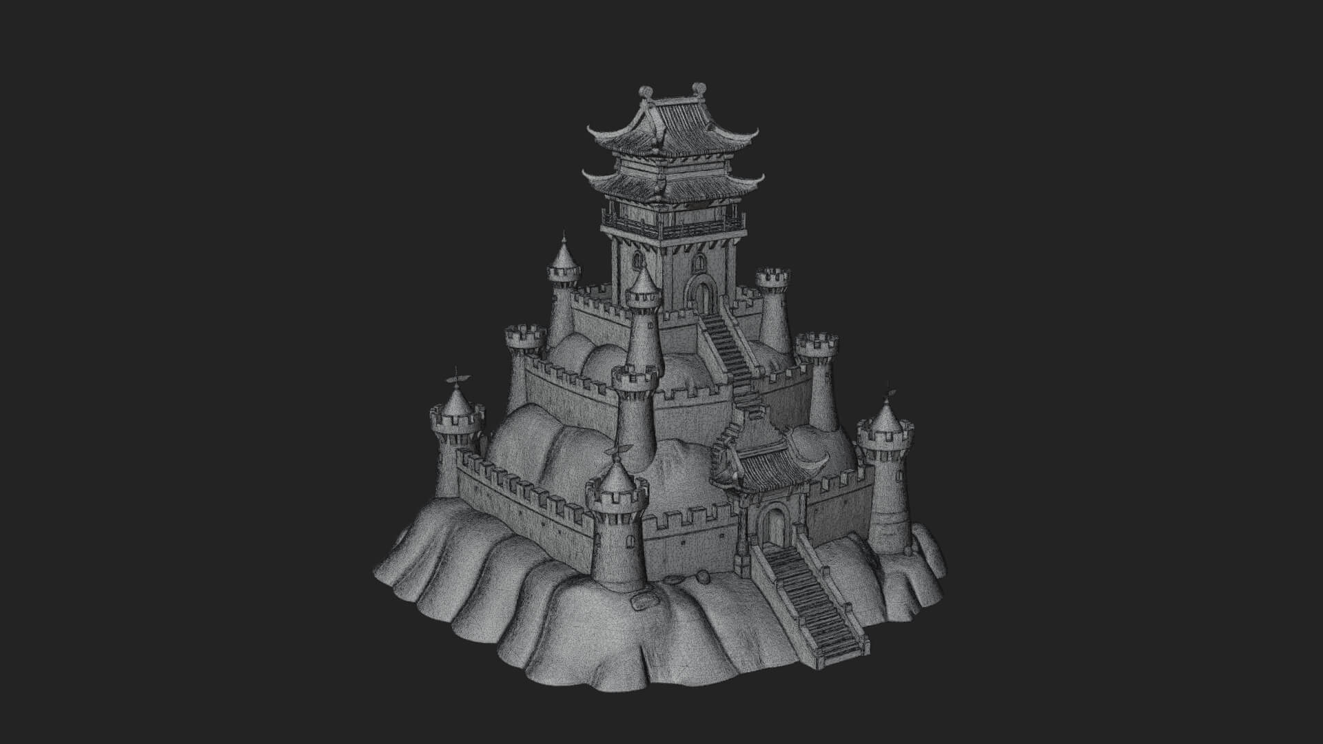 Fairy Tale Castle Design 28 3D Print Model 3D Model