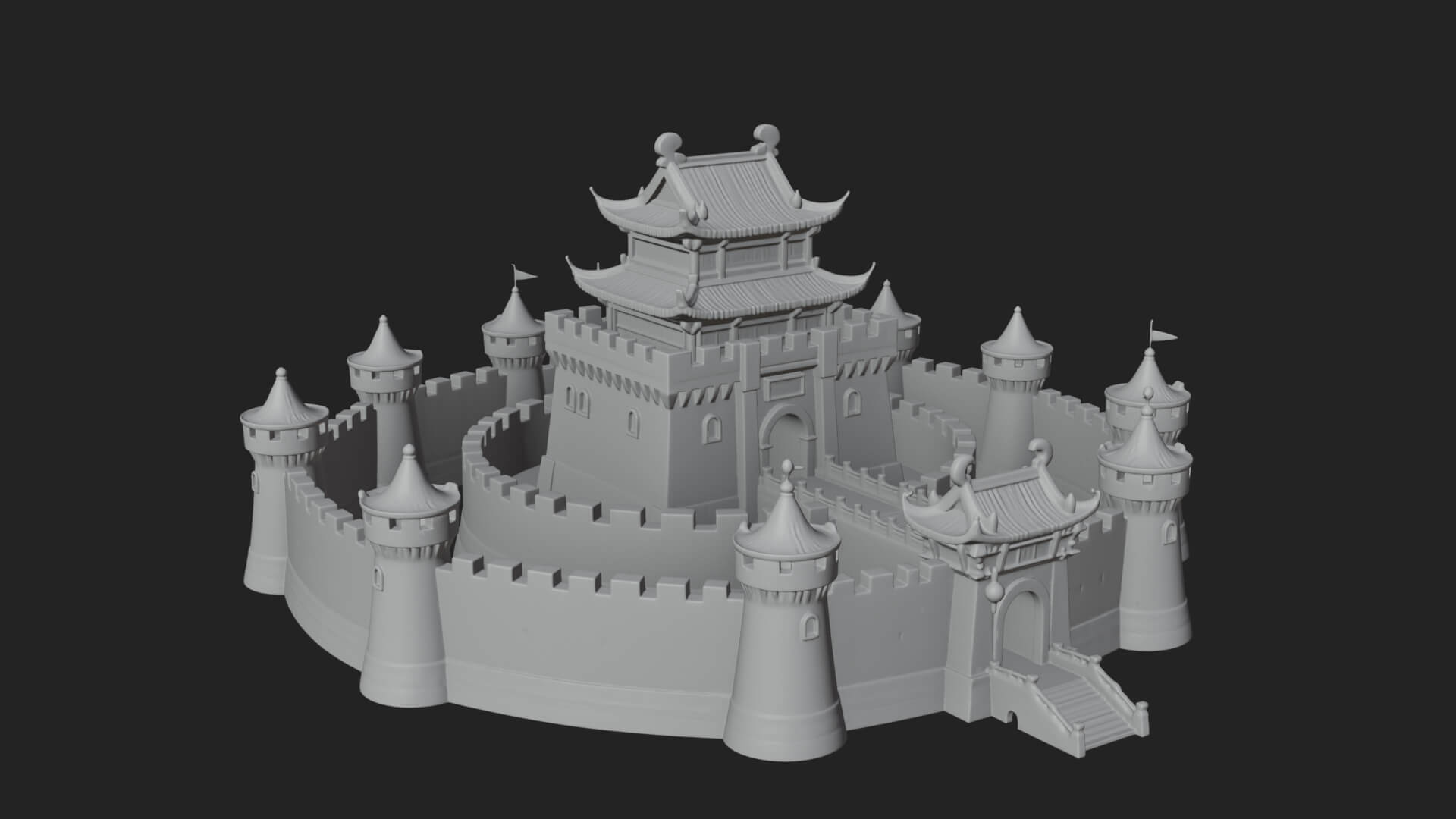 Fairy Tale Castle Design 29 3D Print Model 3D Model