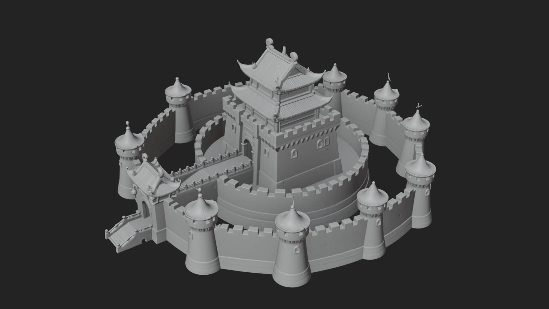 Fairy Tale Castle Design 29 3D Print Model 3D Model