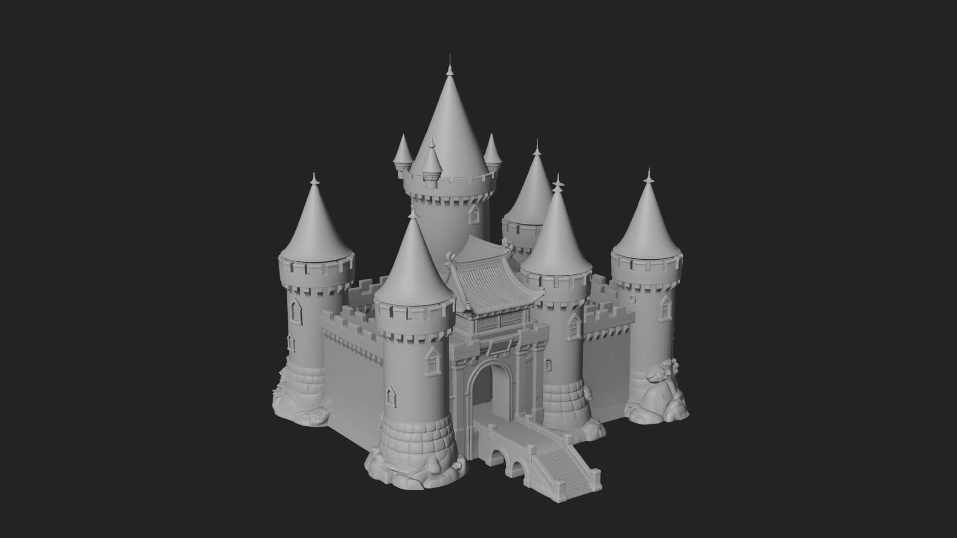 Fairy Tale Castle Design 30 3D Print Model 3D Model