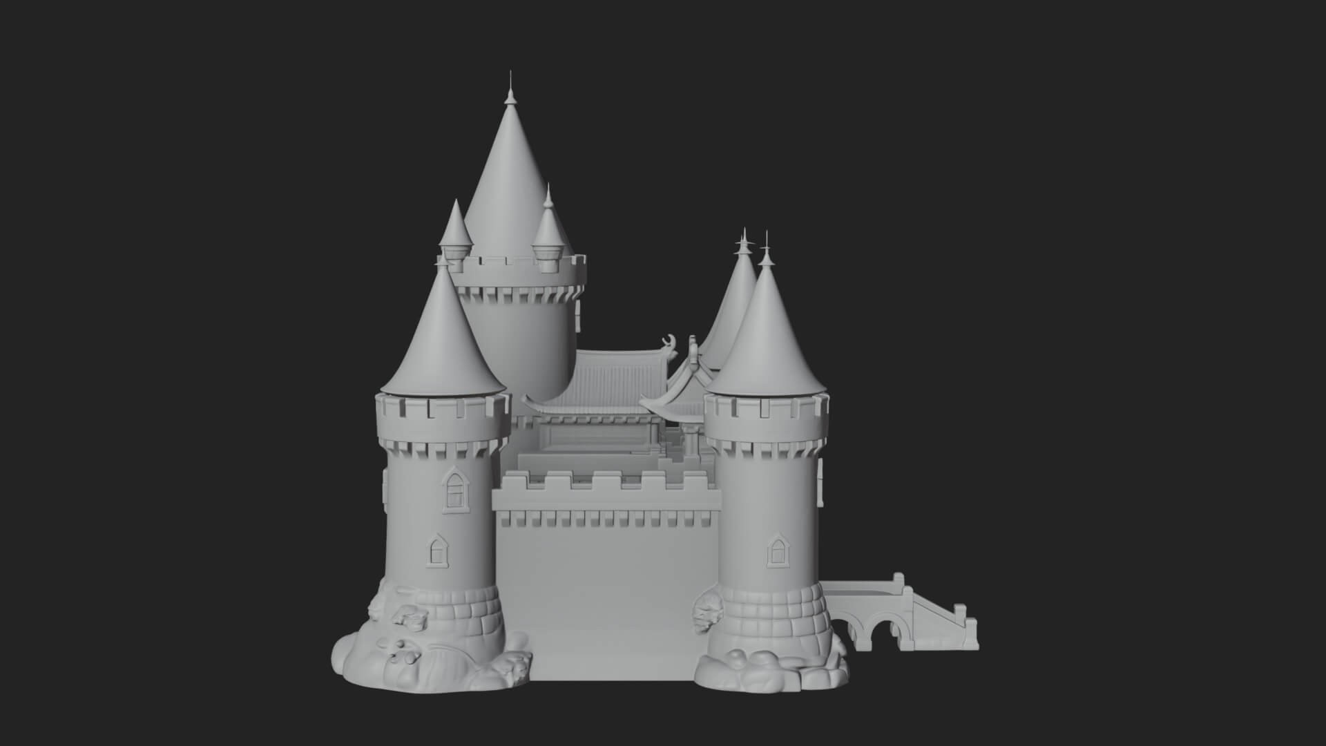 Fairy Tale Castle Design 30 3D Print Model 3D Model