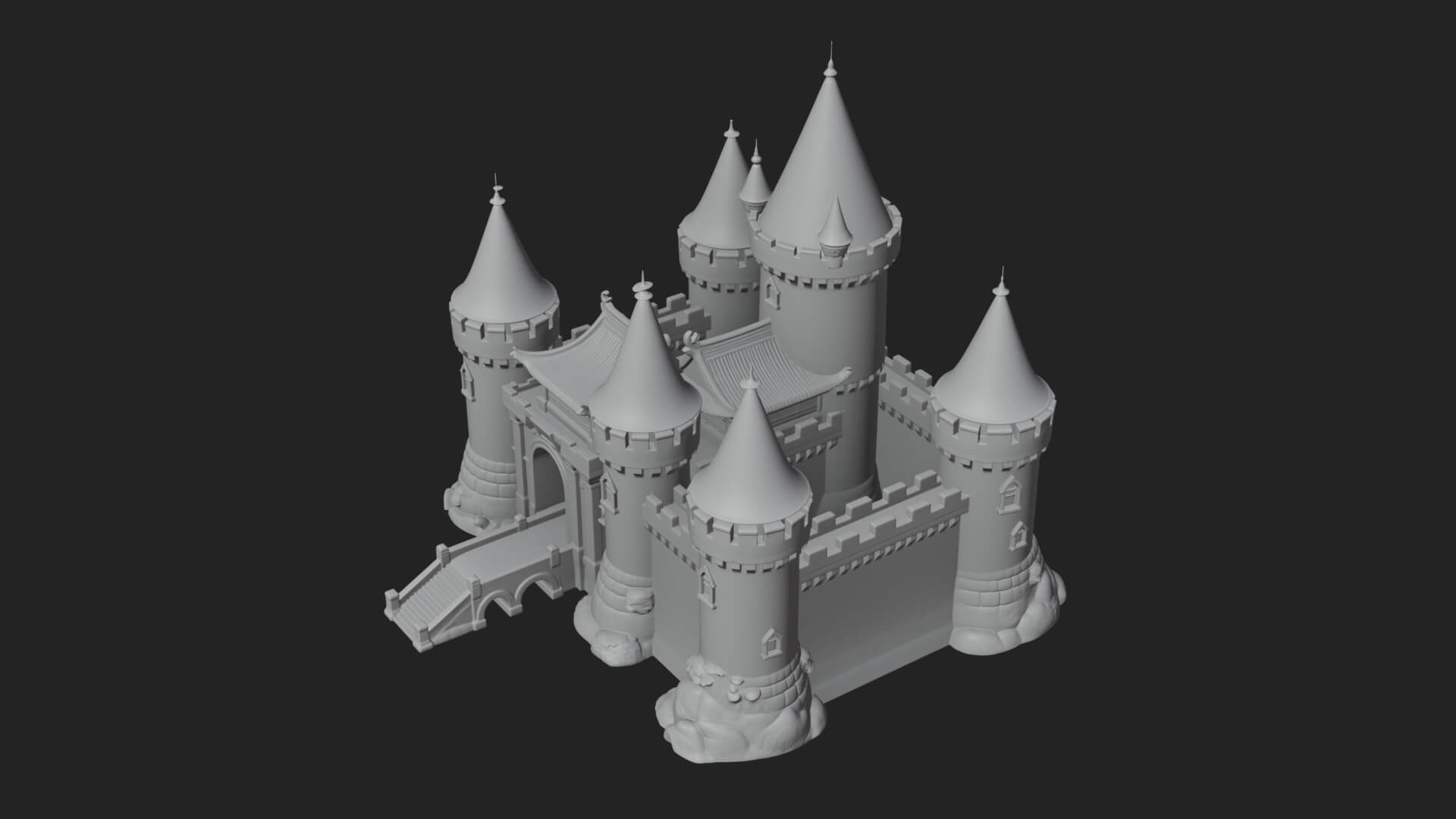 Fairy Tale Castle Design 30 3D Print Model 3D Model