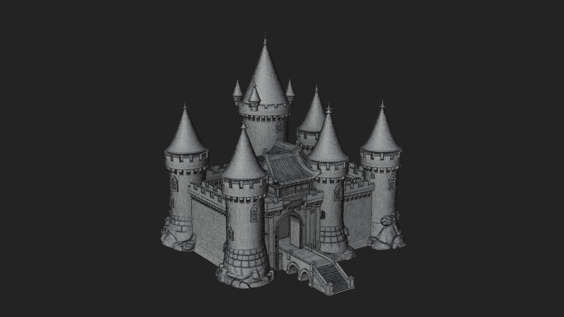 Fairy Tale Castle Design 30 3D Print Model 3D Model