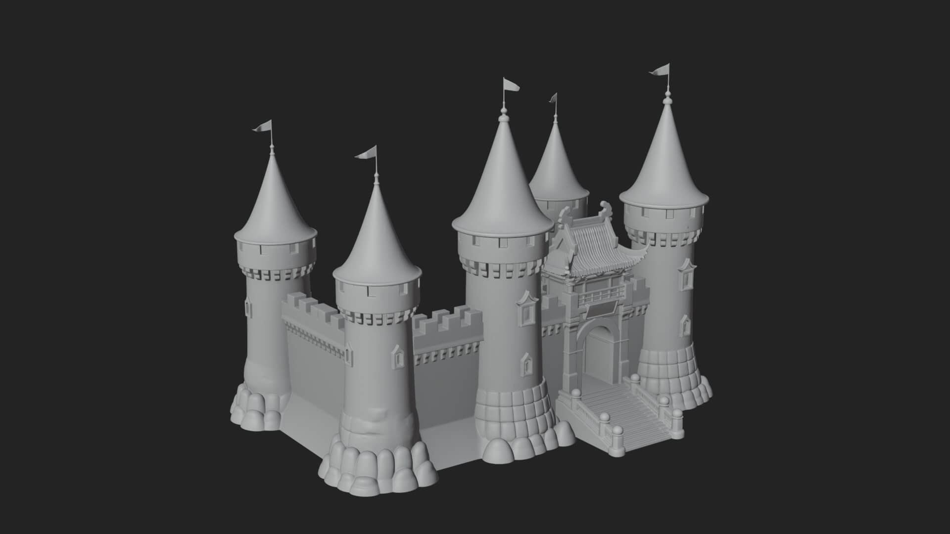 Fairy Tale Castle Design 32 3D Print Model 3D Model