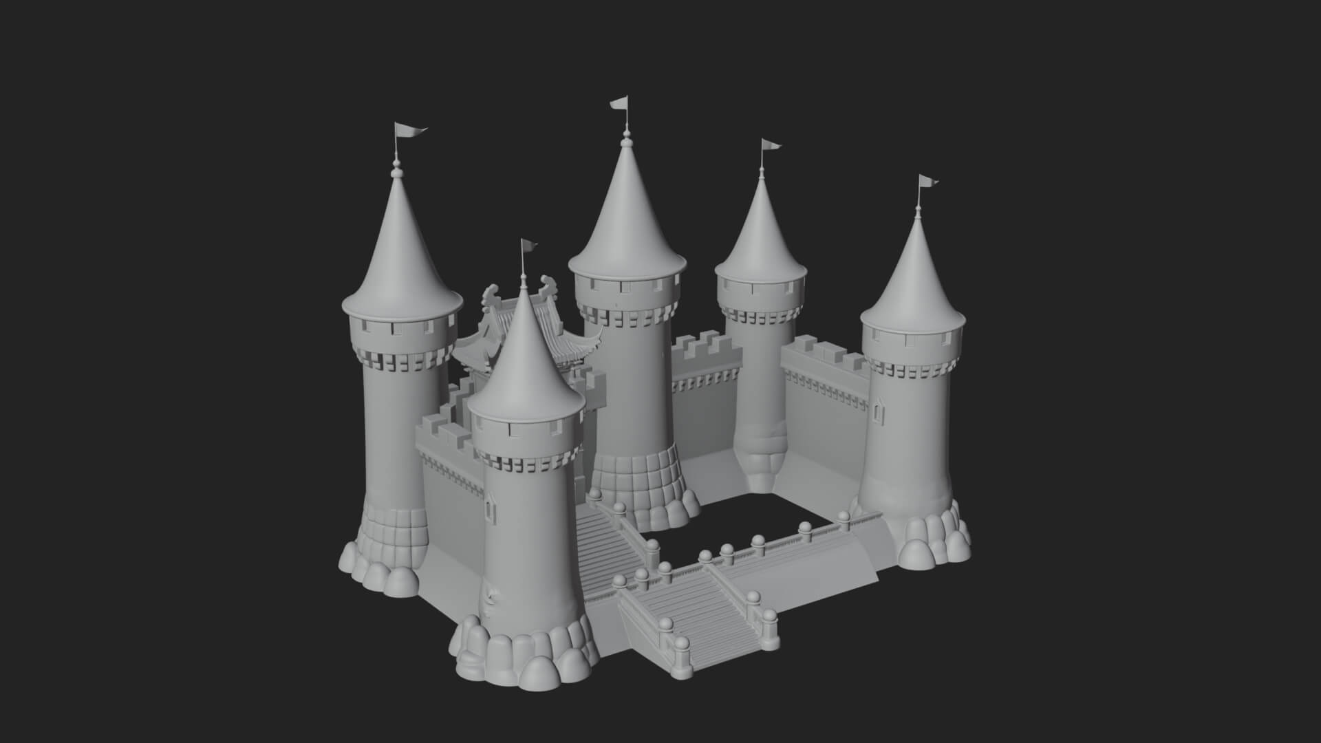 Fairy Tale Castle Design 32 3D Print Model 3D Model