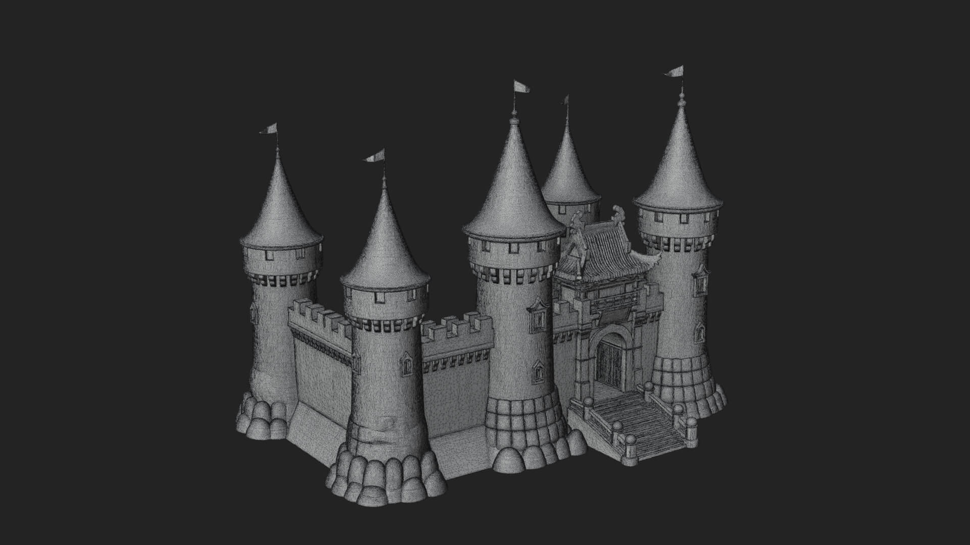 Fairy Tale Castle Design 32 3D Print Model 3D Model