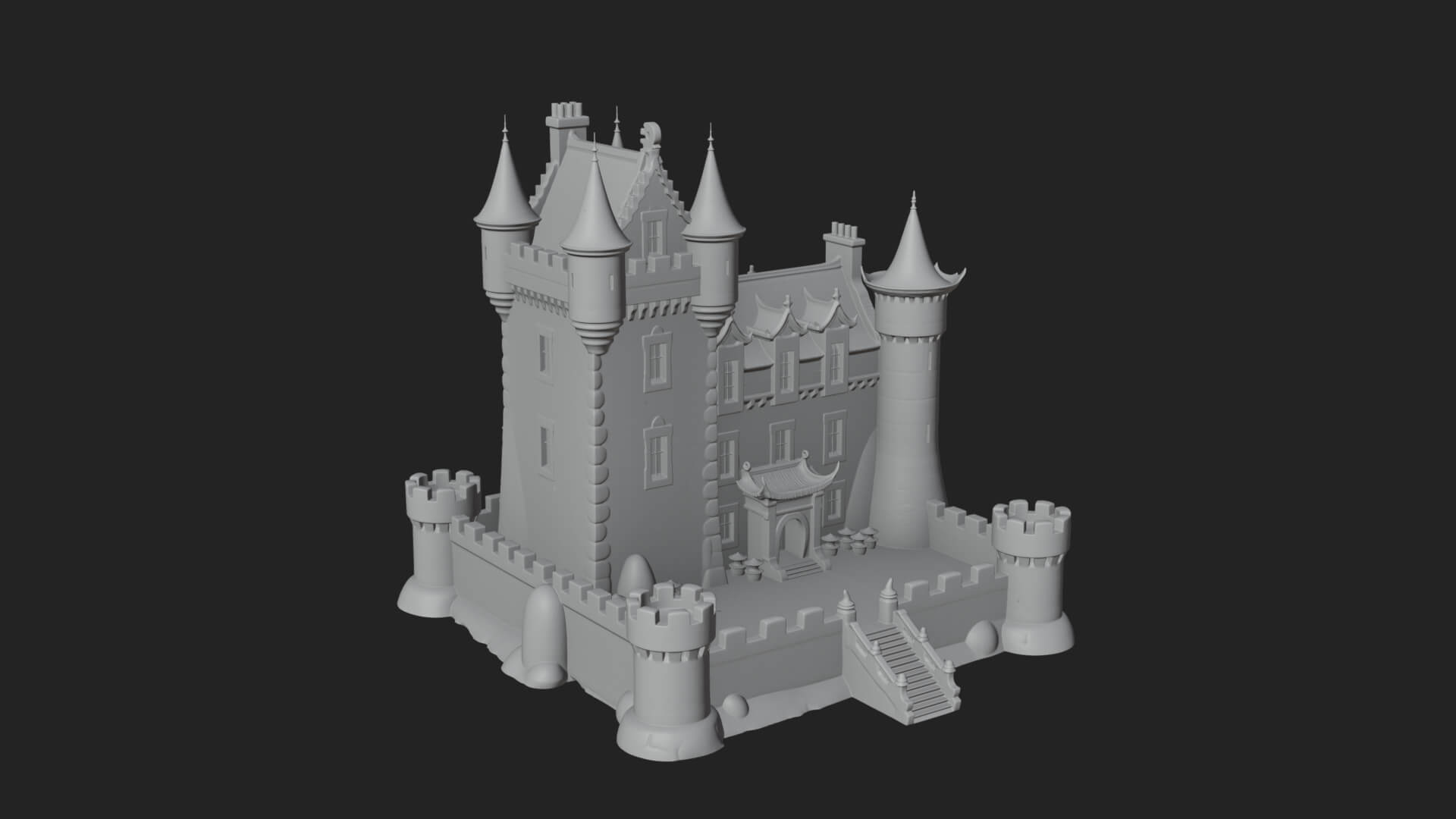 Fairy Tale Castle Design 33 3D Print Model 3D Model