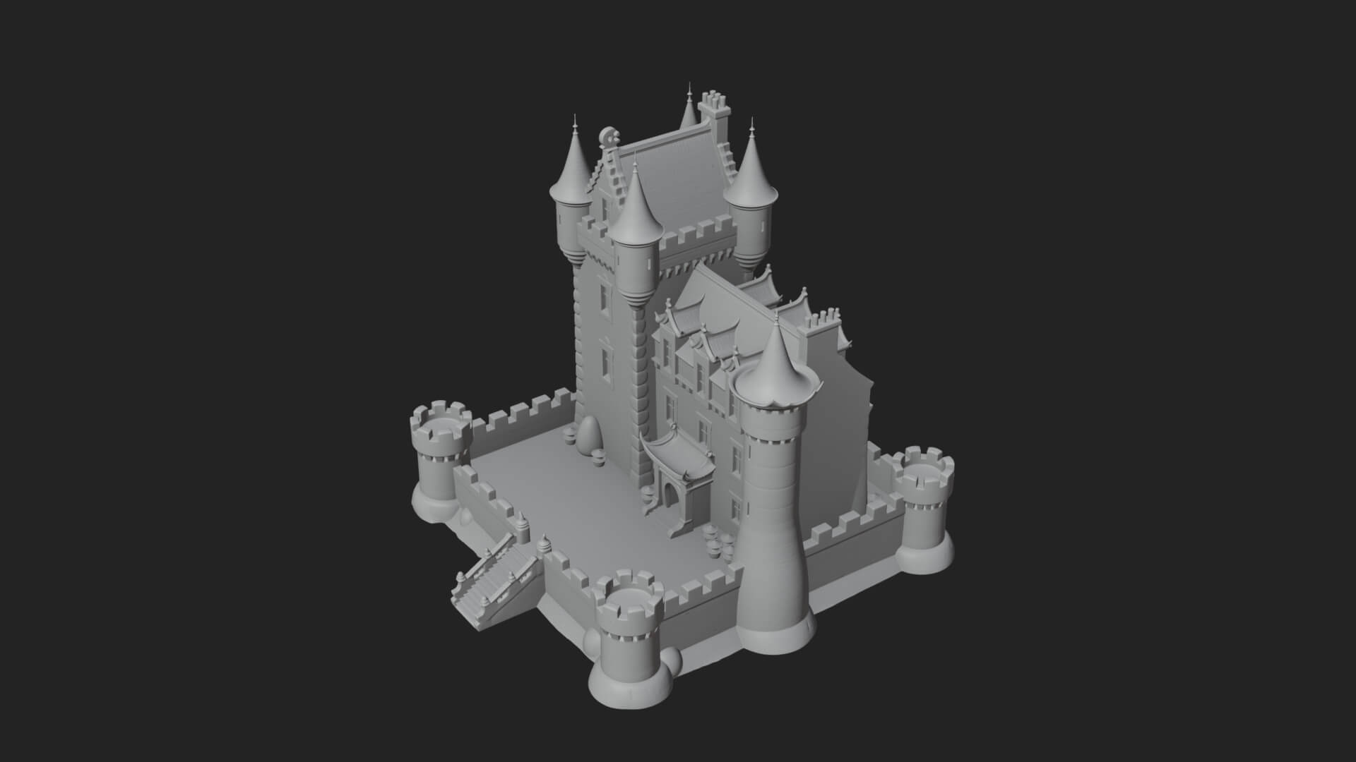 Fairy Tale Castle Design 33 3D Print Model 3D Model