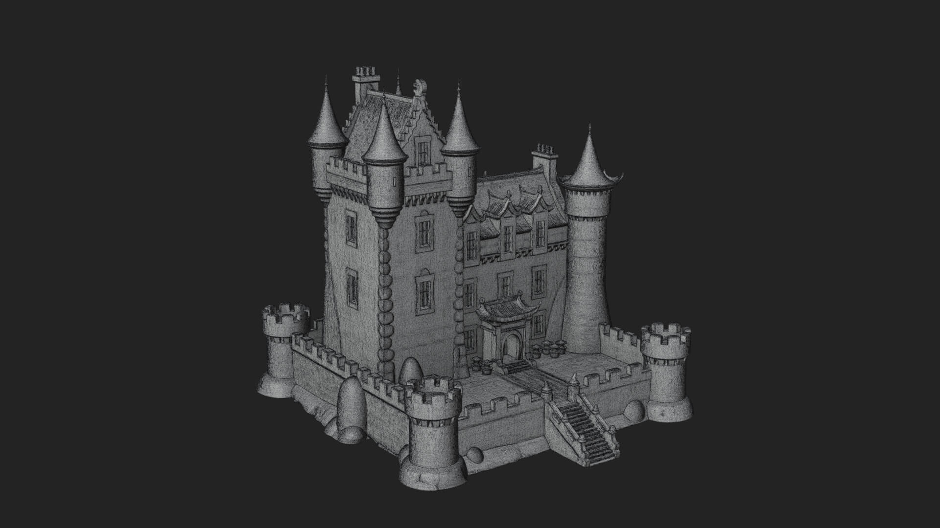 Fairy Tale Castle Design 33 3D Print Model 3D Model